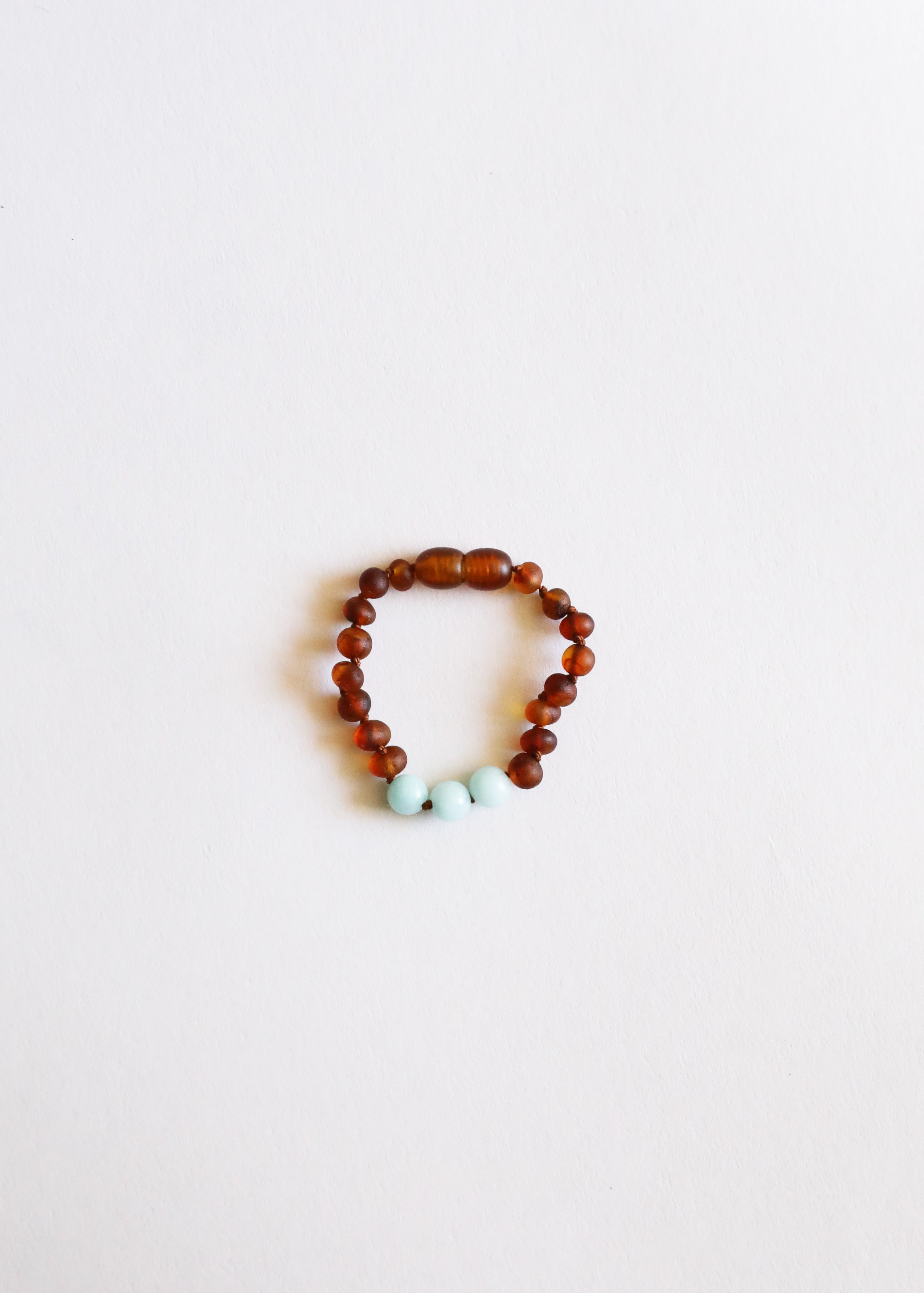 CanyonLeaf Raw Cognac Baltic Amber + Amazonite || Anklet or Bracelet
