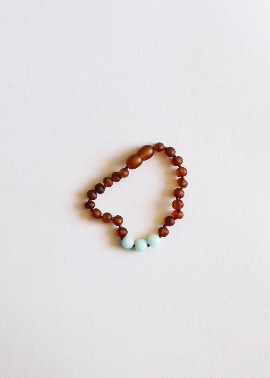 CanyonLeaf Raw Cognac Baltic Amber + Amazonite || Anklet or Bracelet