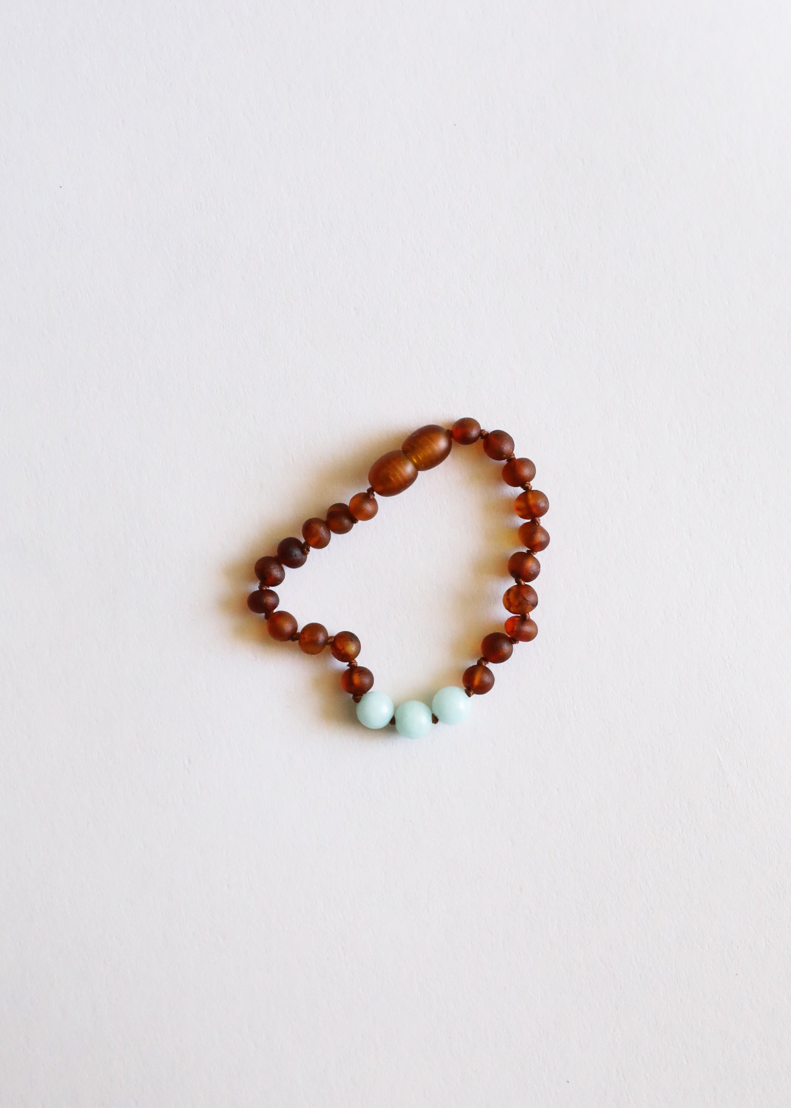 CanyonLeaf Raw Cognac Baltic Amber + Amazonite || Anklet or Bracelet
