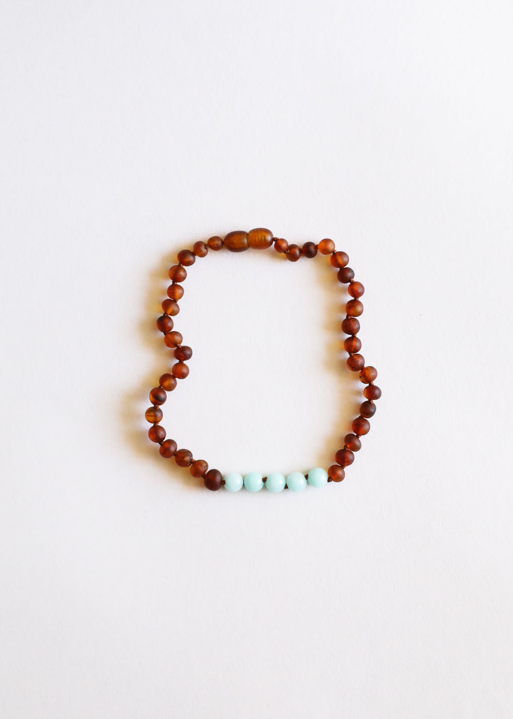 CanyonLeaf Raw Cognac Baltic Amber + Amazonite || Necklace