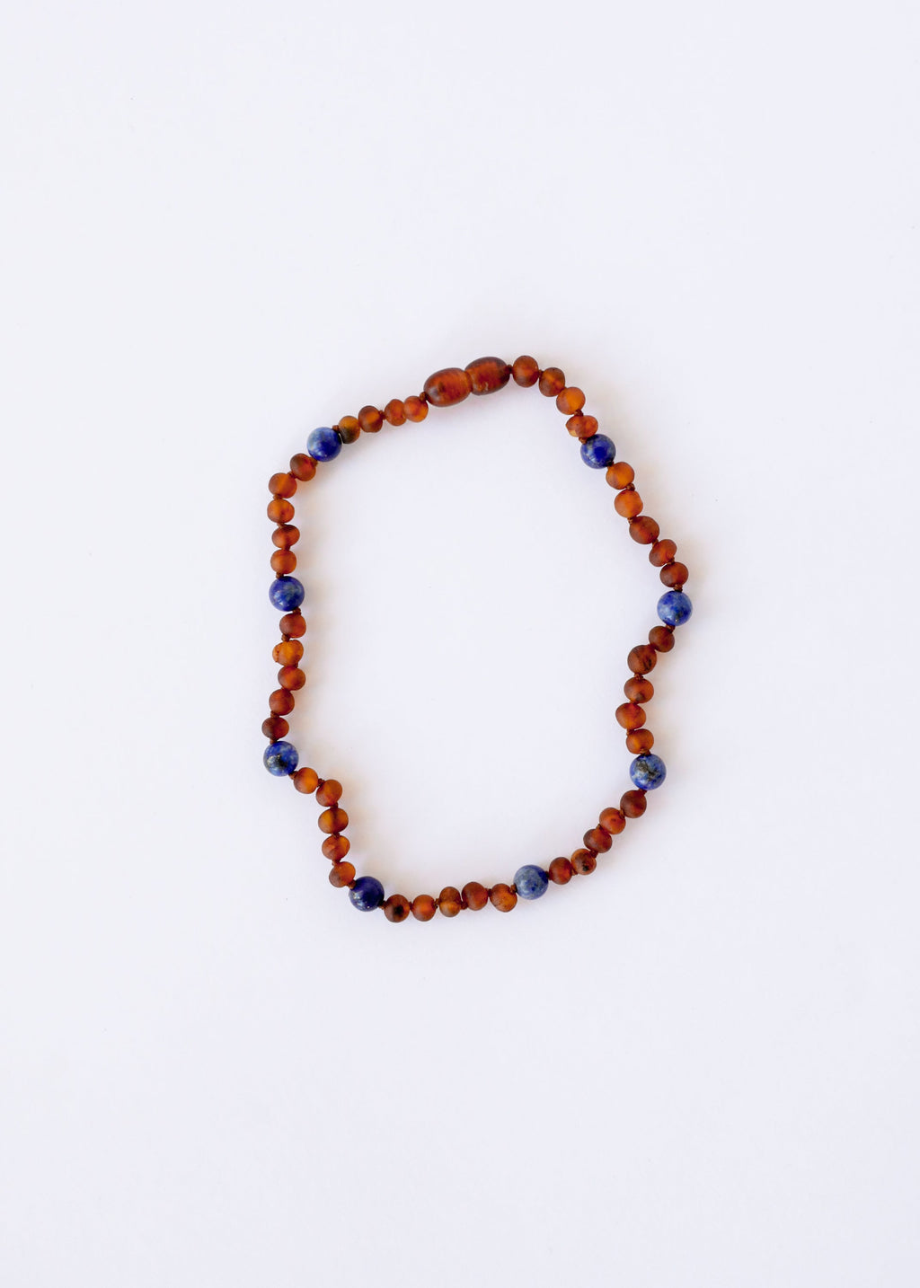 CanyonLeaf Raw Cognac Baltic Amber + Lapis Lazuli || Halo Necklace ||