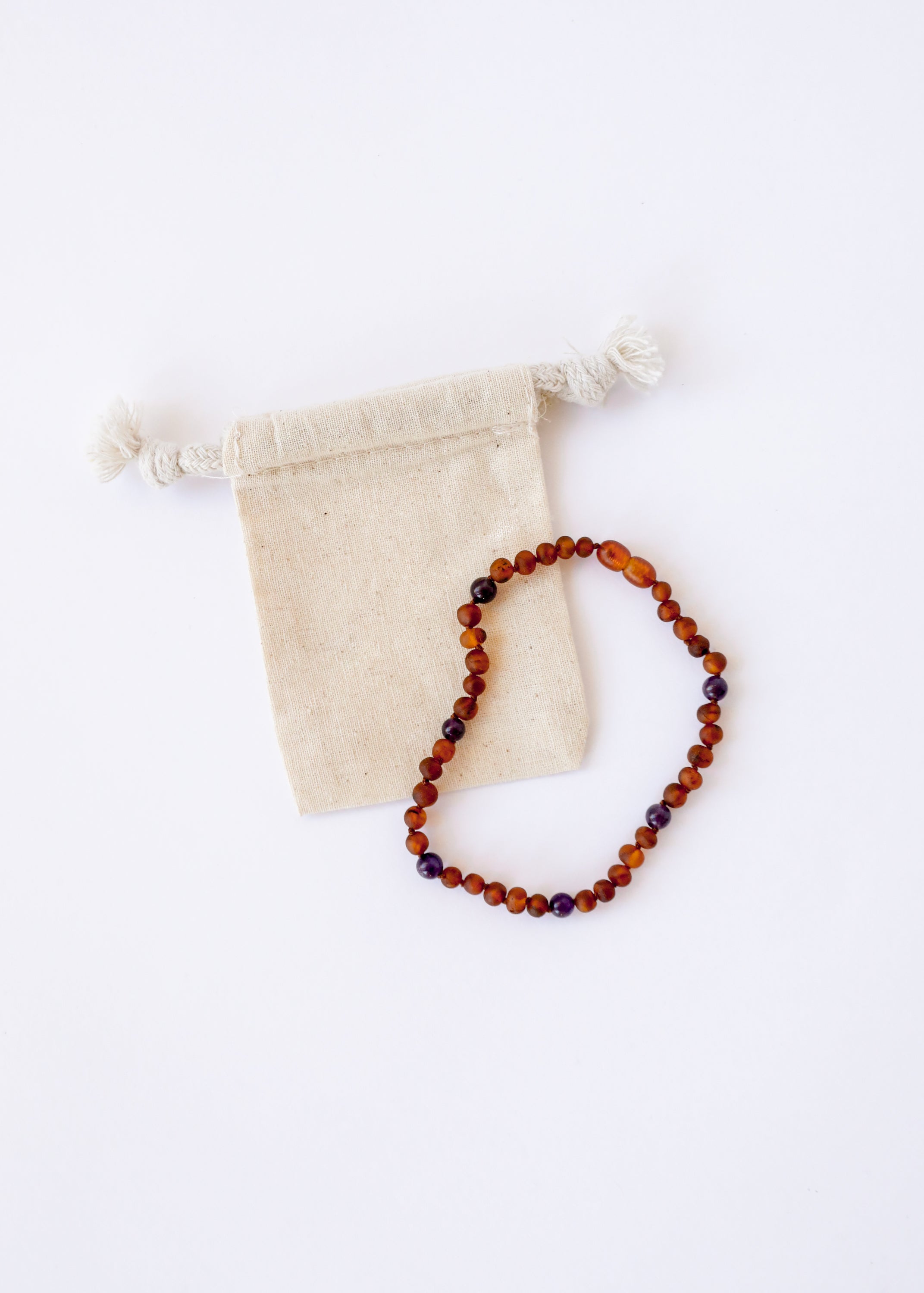 CanyonLeaf Raw Cognac Baltic Amber + Amethyst || Halo Necklace ||