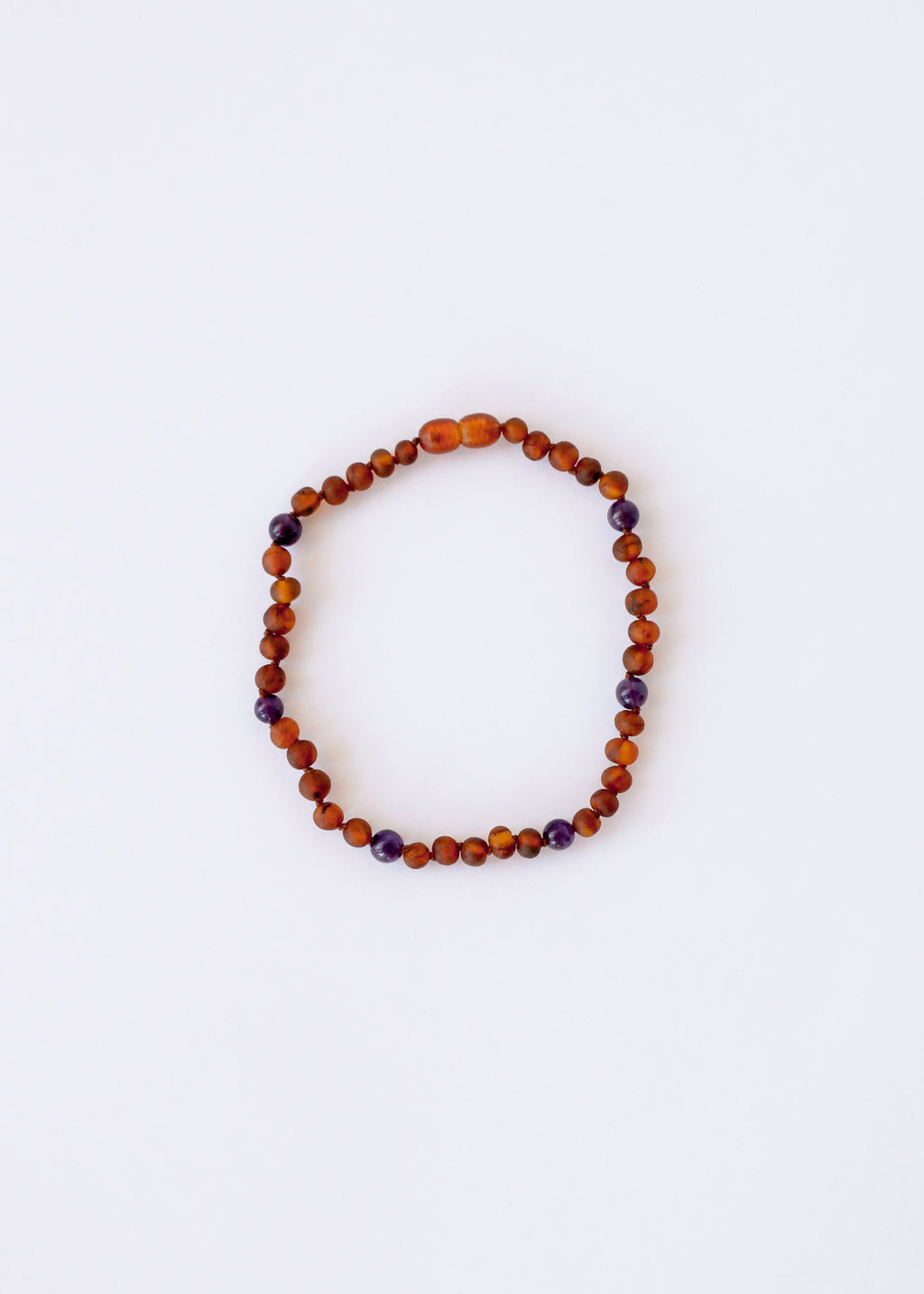 CanyonLeaf Raw Cognac Baltic Amber + Amethyst || Halo Necklace ||