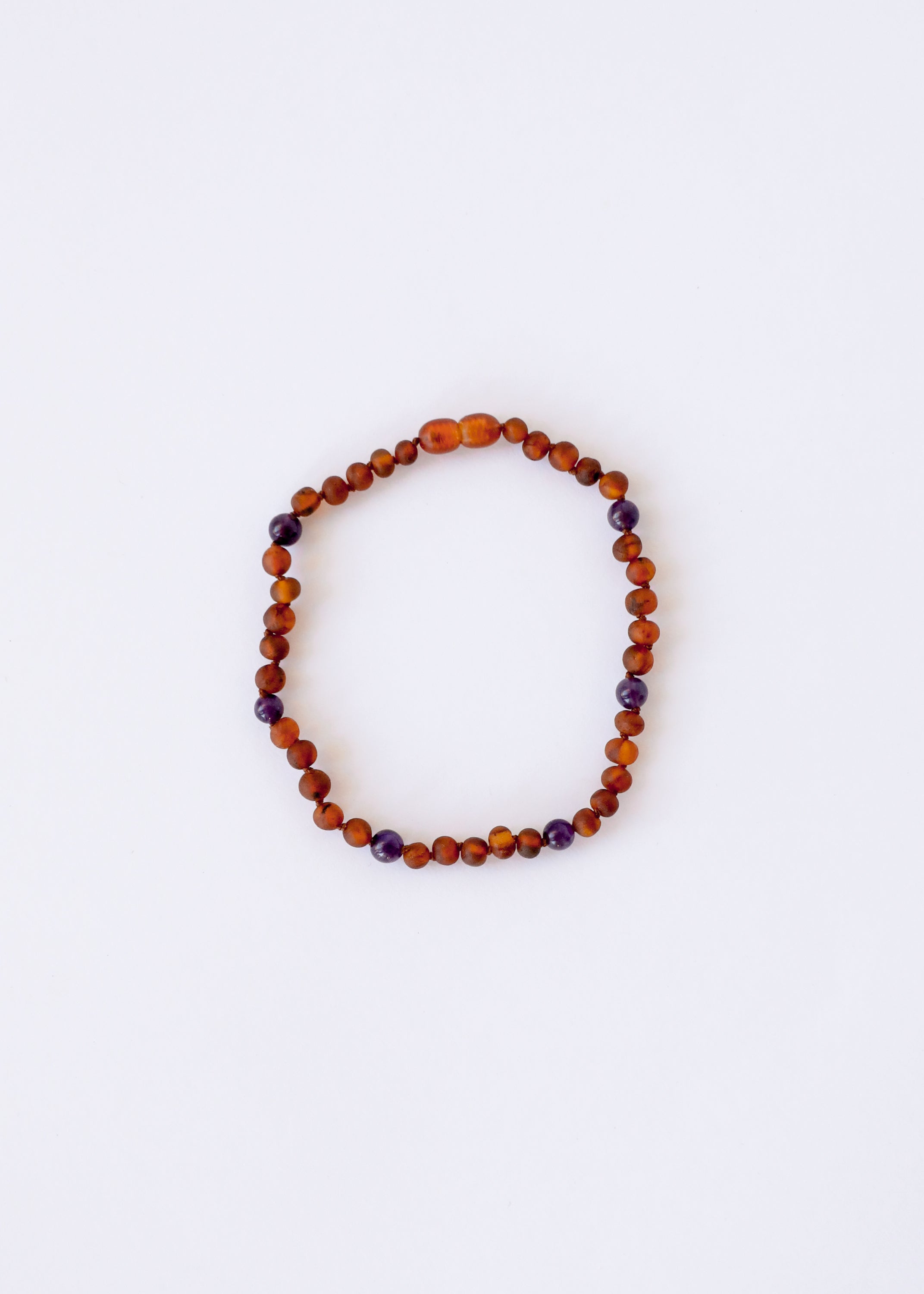CanyonLeaf Raw Cognac Baltic Amber + Amethyst || Halo Necklace ||