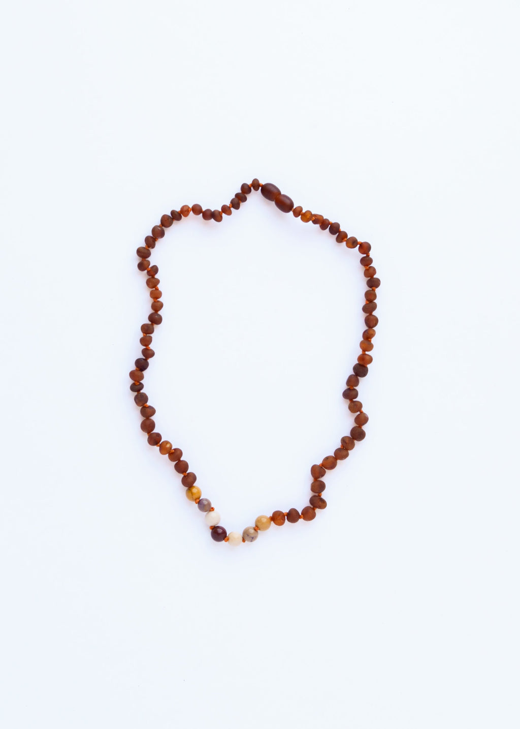 CanyonLeaf Raw Cognac Baltic Amber + Mookaite Jasper || Necklace