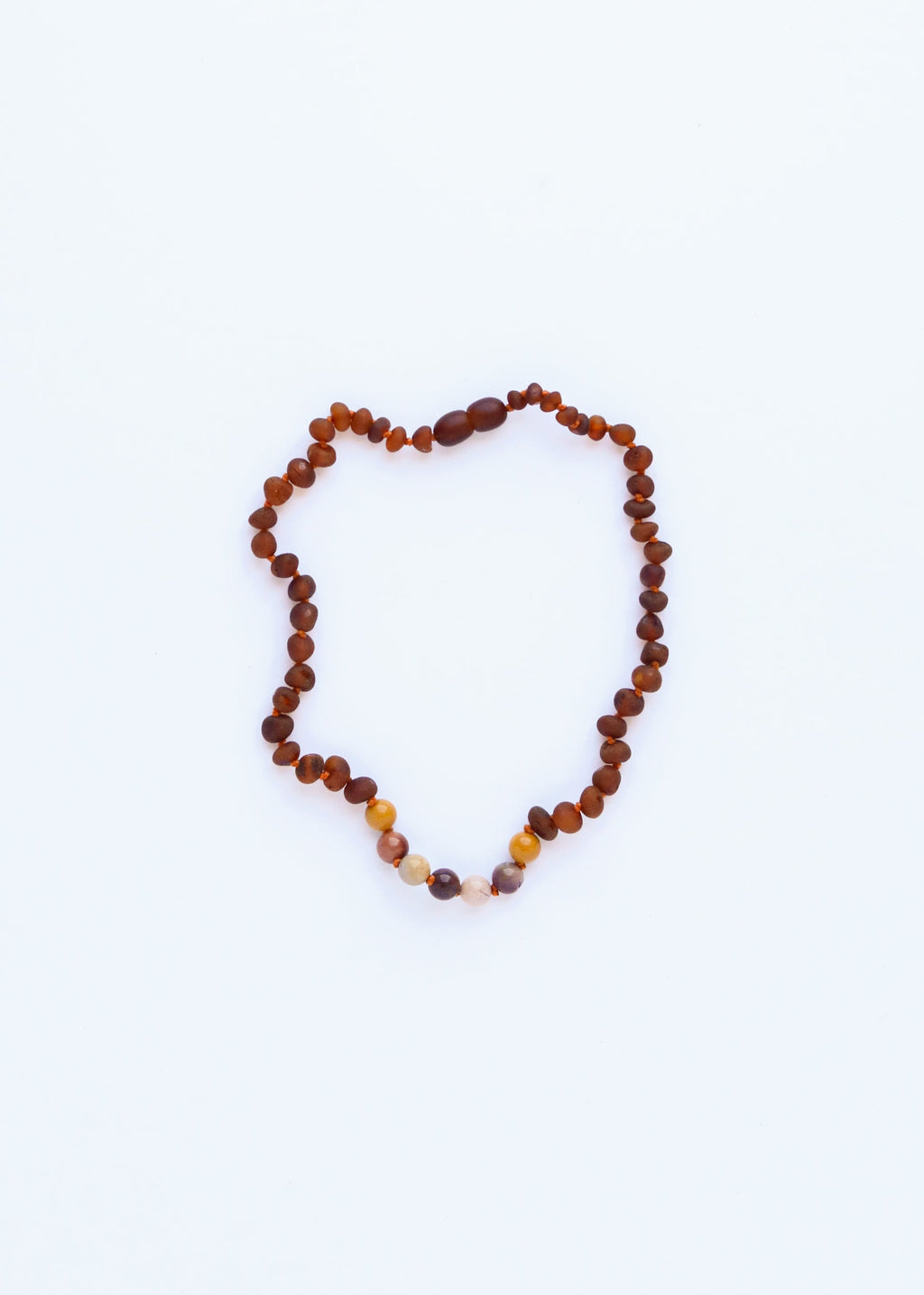 CanyonLeaf Raw Cognac Baltic Amber + Mookaite Jasper || Necklace
