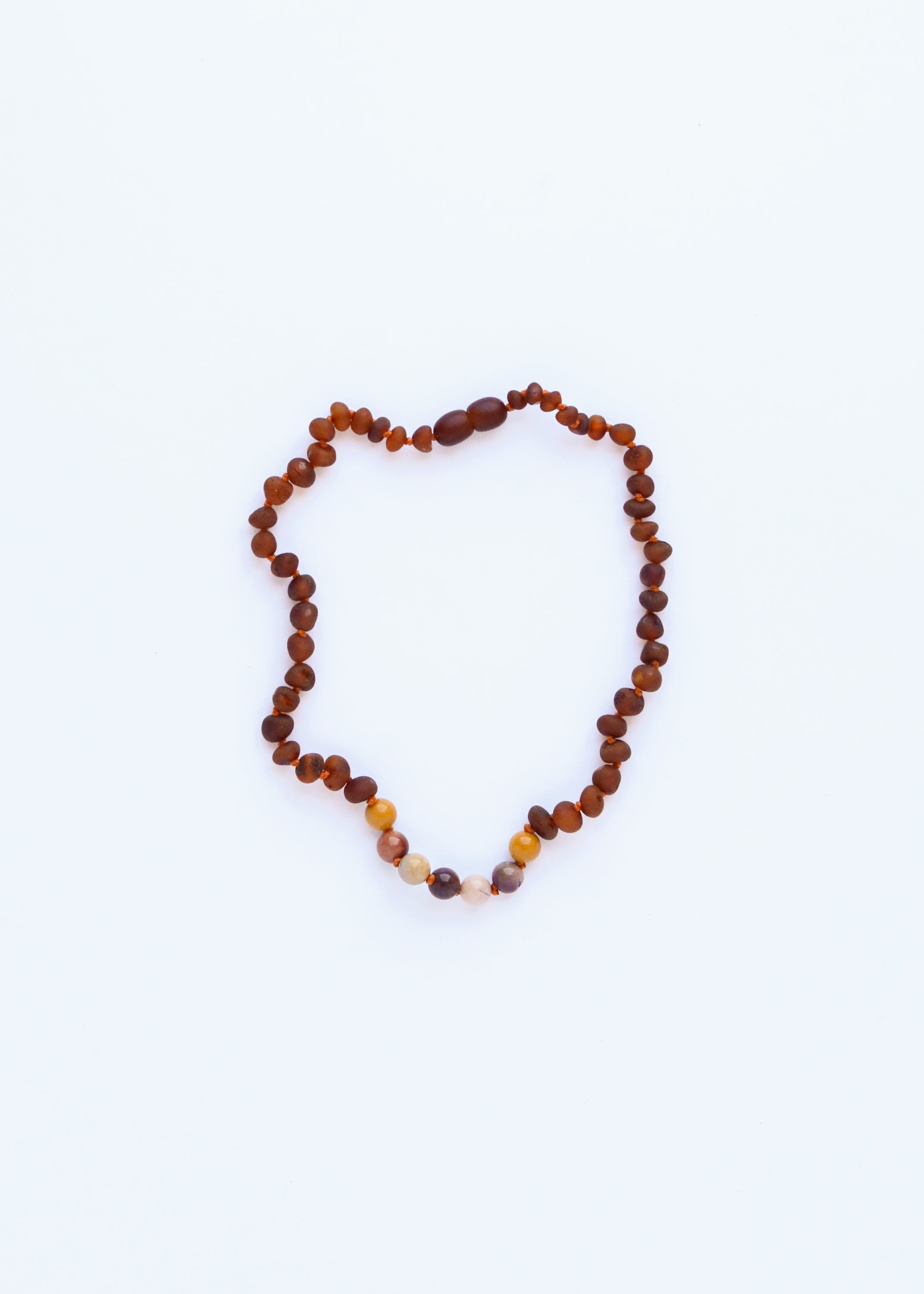 CanyonLeaf Raw Cognac Baltic Amber + Mookaite Jasper || Necklace