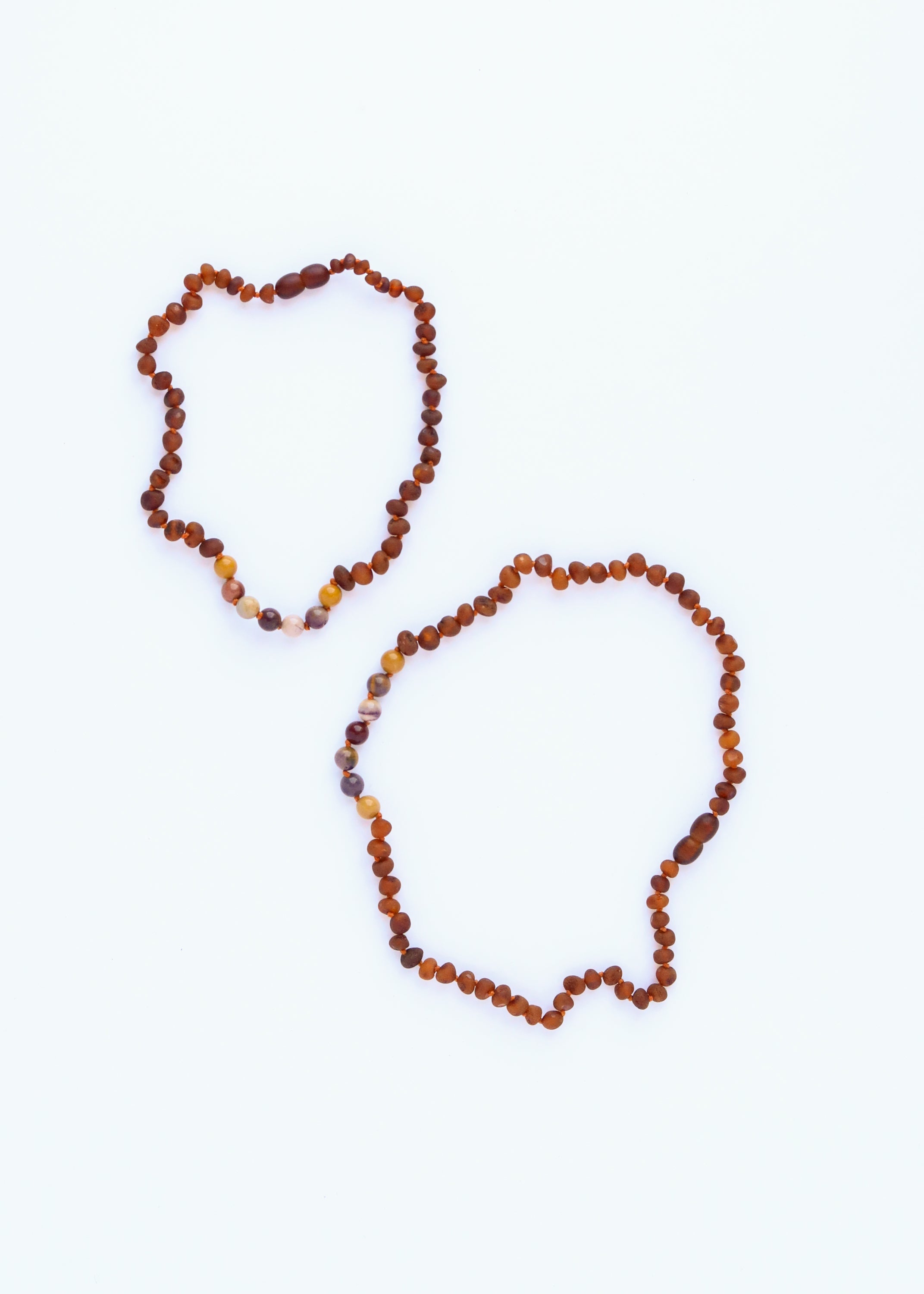CanyonLeaf Raw Cognac Baltic Amber + Mookaite Jasper || Necklace