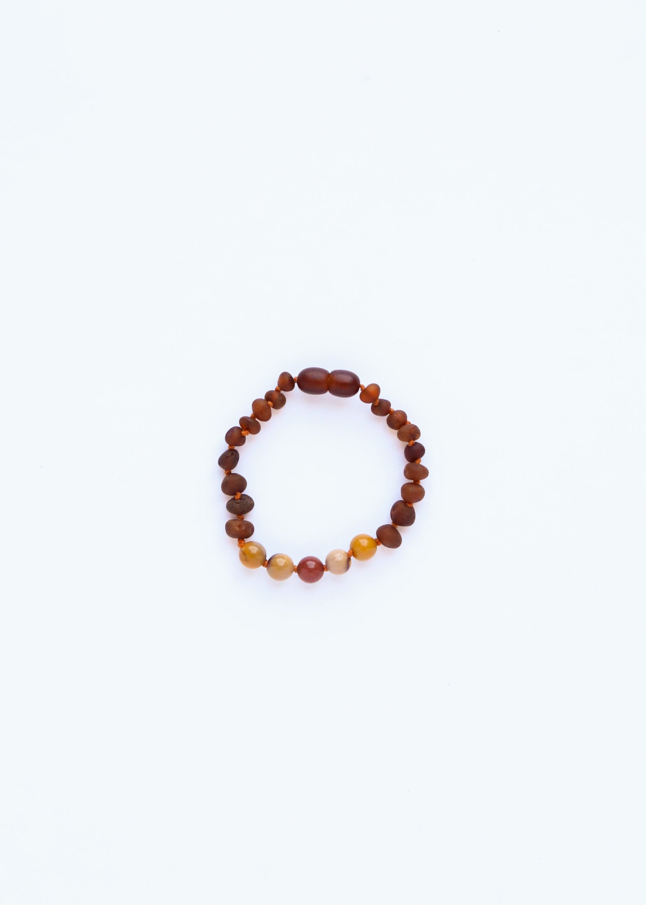 CanyonLeaf Raw Cognac Baltic Amber + Mookaite Jasper || Anklet or Bracelet