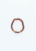 CanyonLeaf Raw Cognac Baltic Amber + Mookaite Jasper || Adult Stretch Bracelet