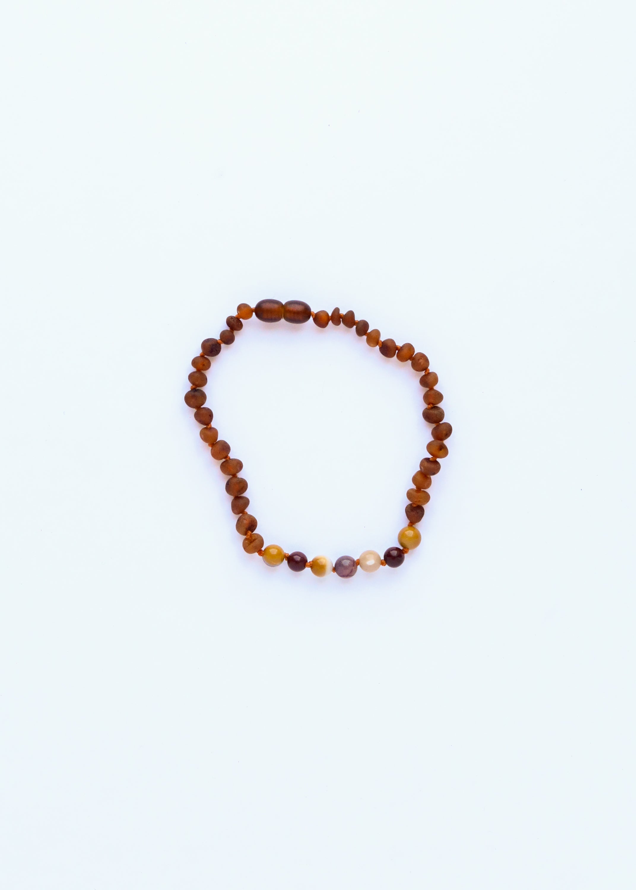 CanyonLeaf Raw Cognac Baltic Amber + Mookaite Jasper || Anklet or Bracelet