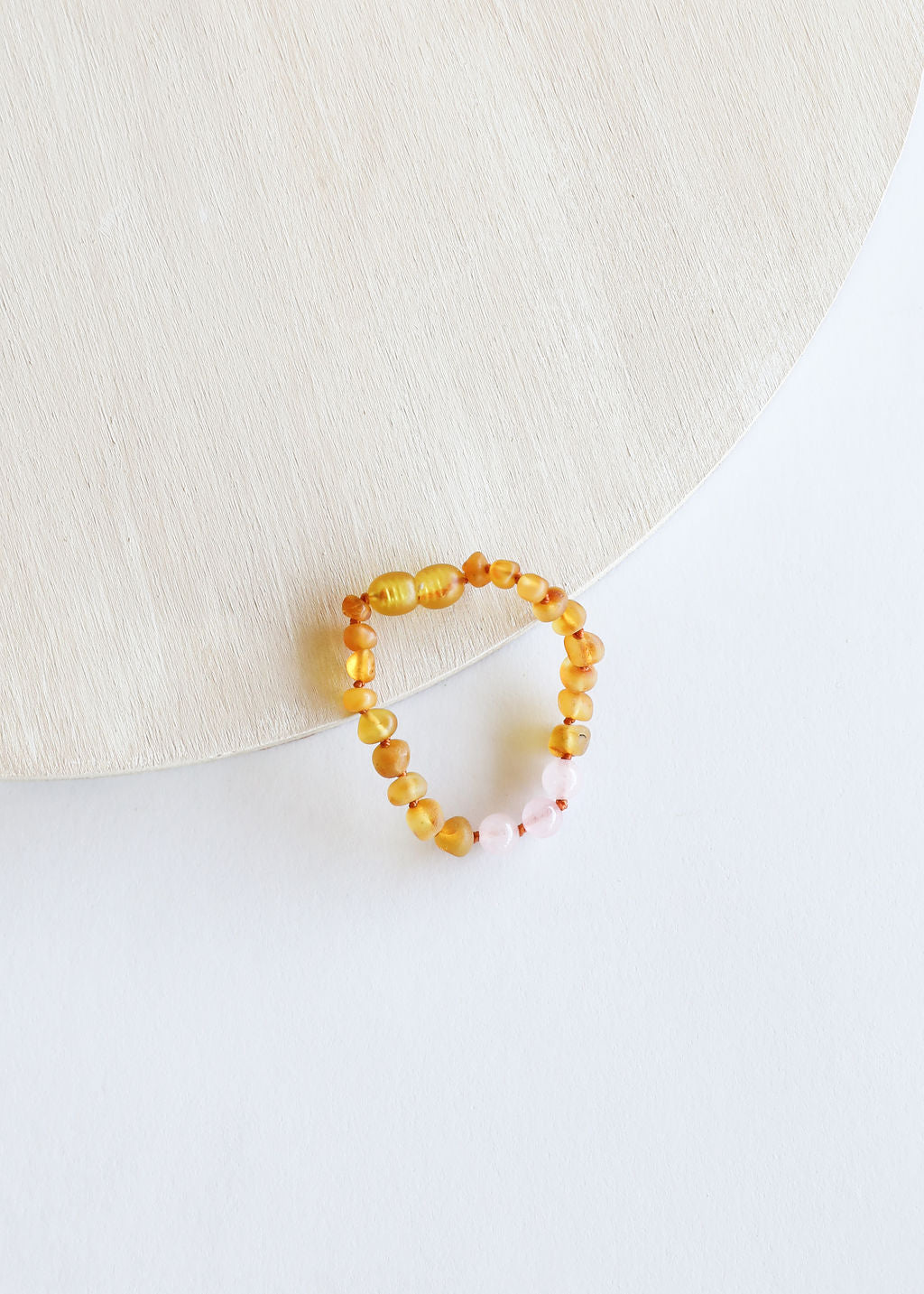 CanyonLeaf Raw Honey Baltic Amber + Rose Quartz || Anklet or Bracelet