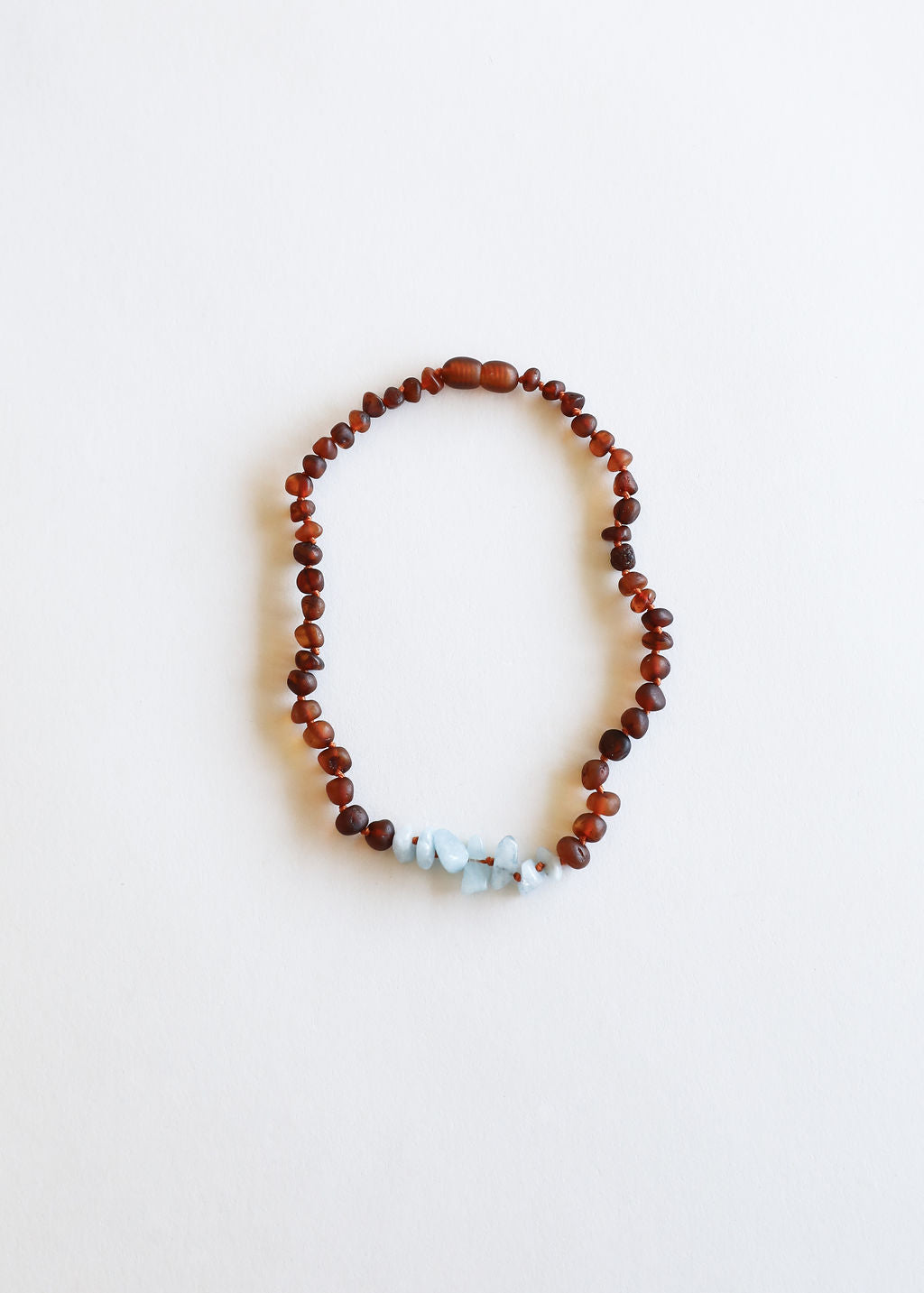 CanyonLeaf Raw Cognac Baltic Amber + Aquamarine || Necklace