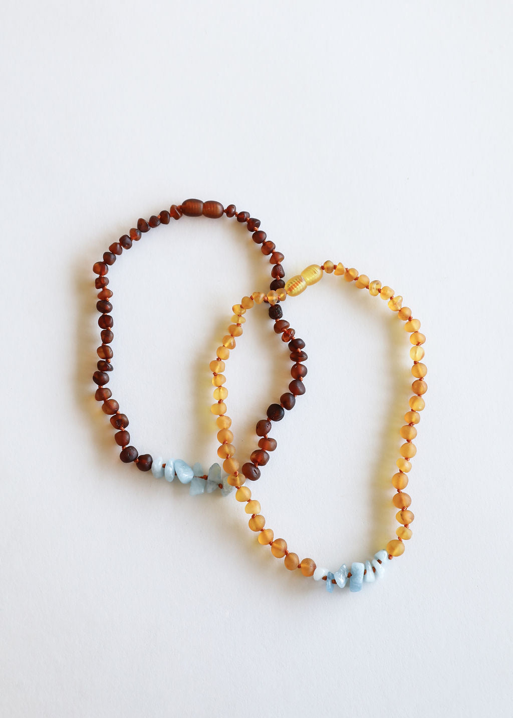 CanyonLeaf Raw Cognac Baltic Amber + Aquamarine || Necklace