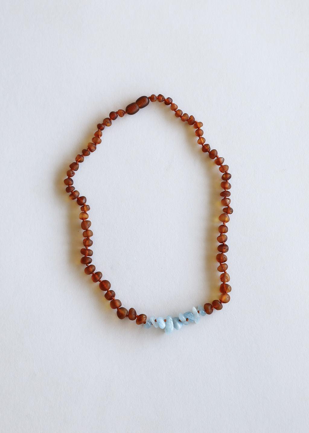 CanyonLeaf Raw Cognac Baltic Amber + Aquamarine || Necklace