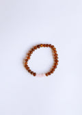 CanyonLeaf Raw Cognac Baltic Sea Amber + Rose Quartz || Adult Bracelet