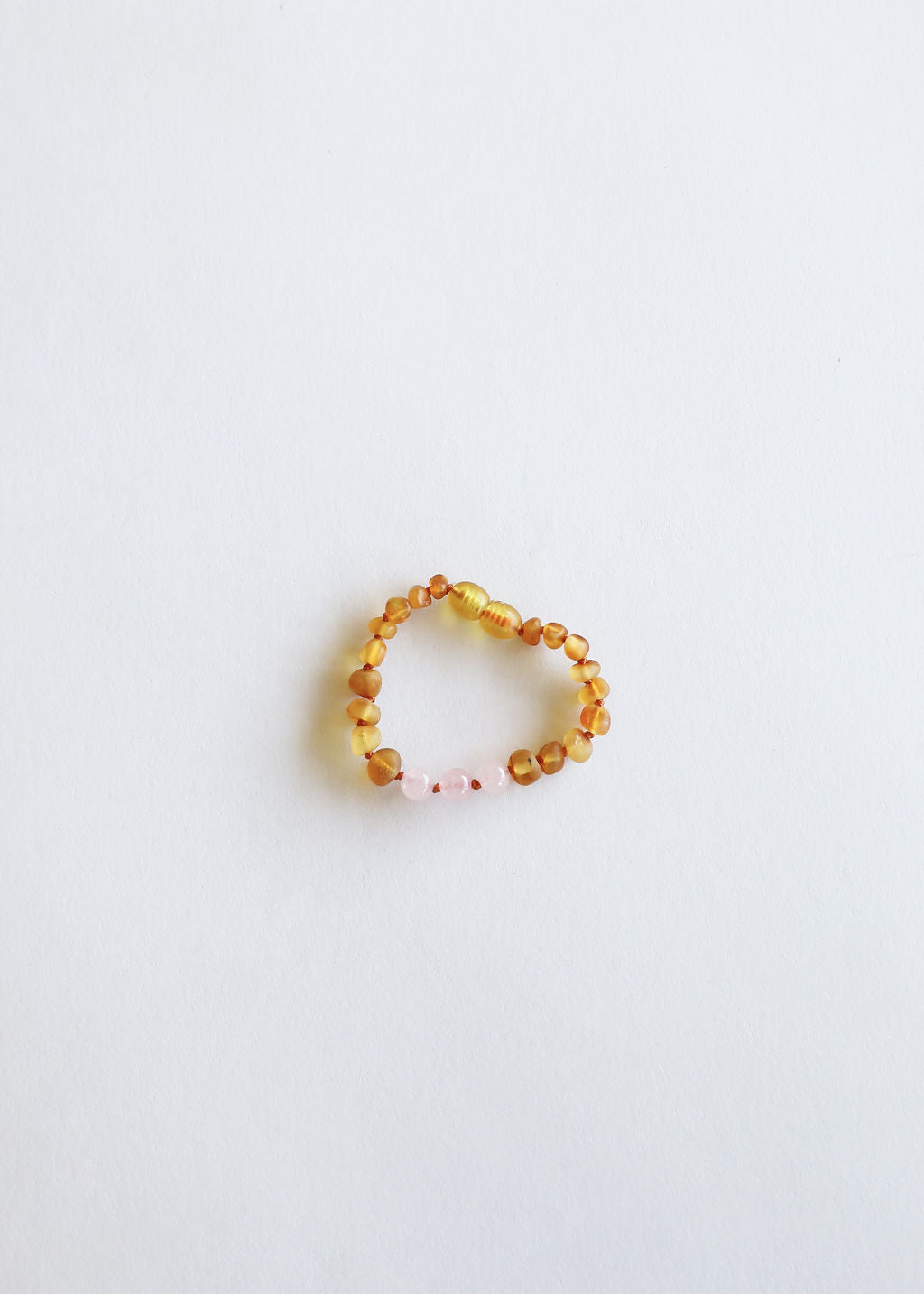 CanyonLeaf Raw Honey Baltic Amber + Rose Quartz || Anklet or Bracelet