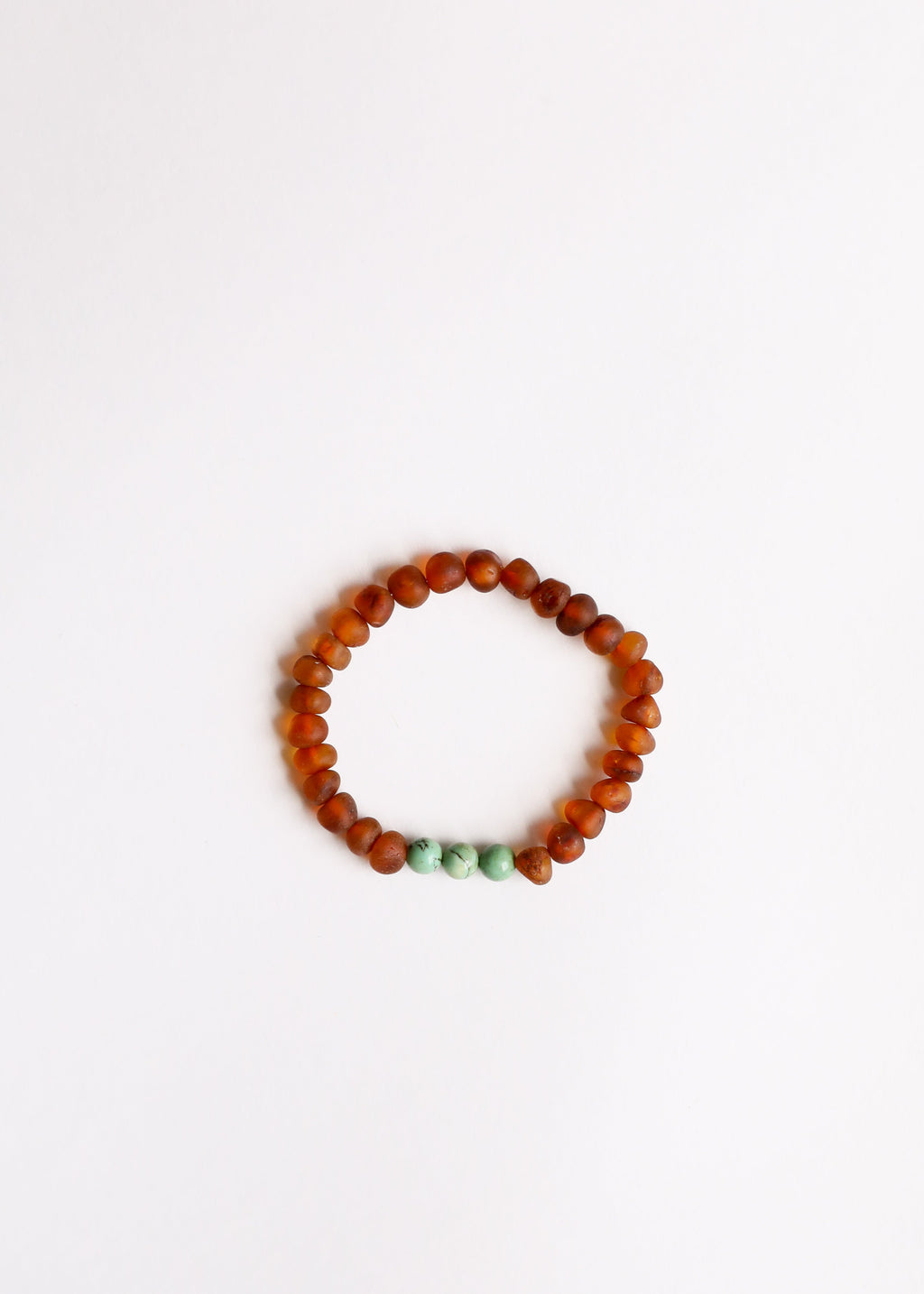 CanyonLeaf Raw Cognac Baltic Amber + Turquoise Jasper || Adult Bracelet