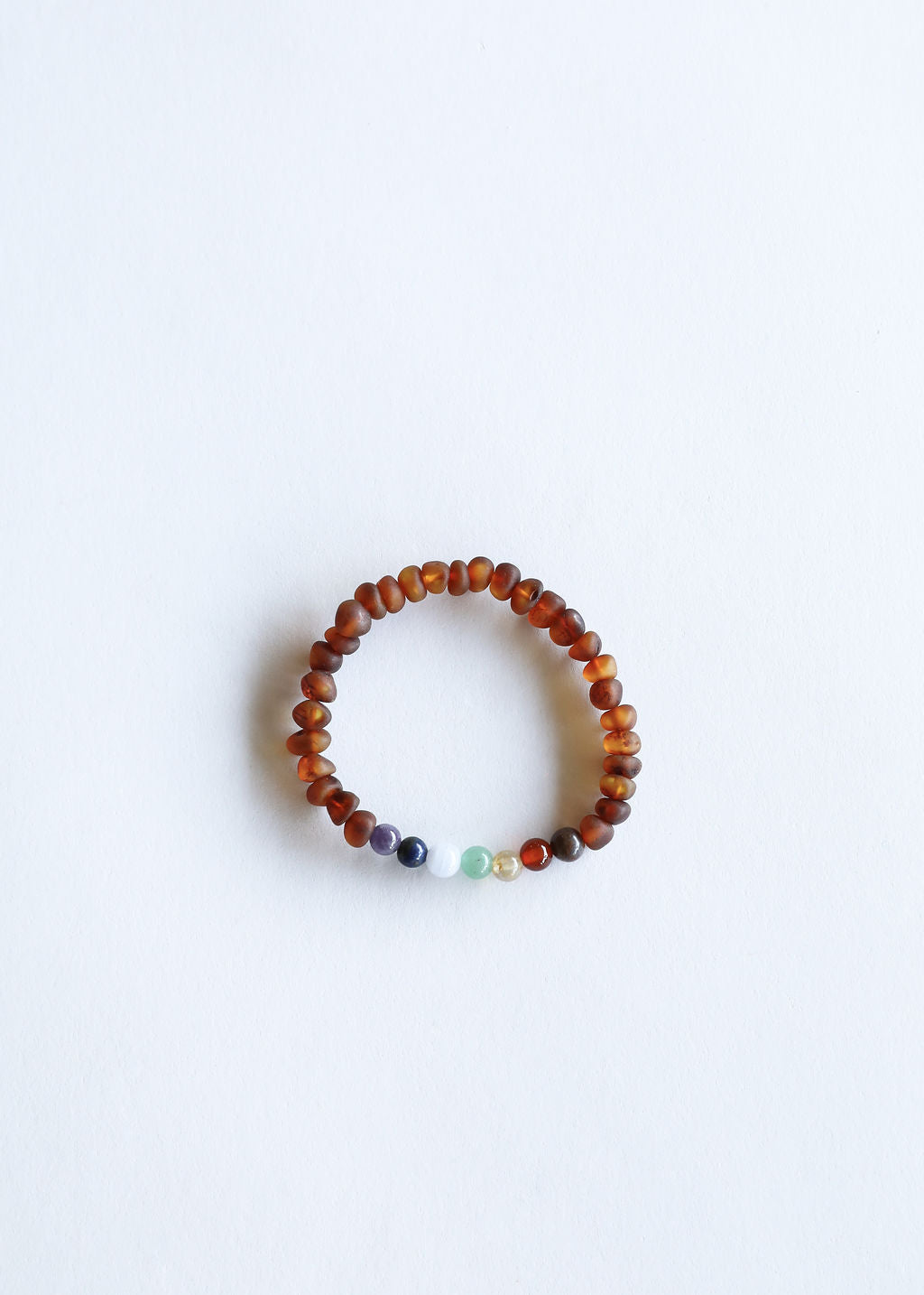CanyonLeaf Raw Cognac Baltic Amber + CHAKRA Crystals || Adult Bracelet