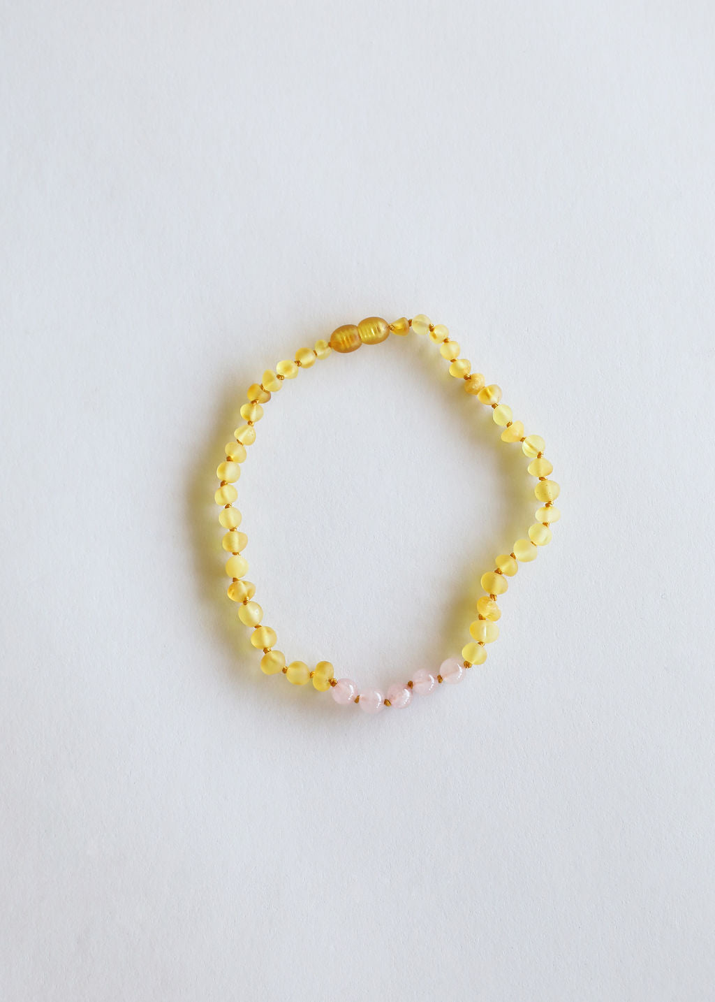 CanyonLeaf Raw Honey Baltic Amber + Rose Quartz || Necklace