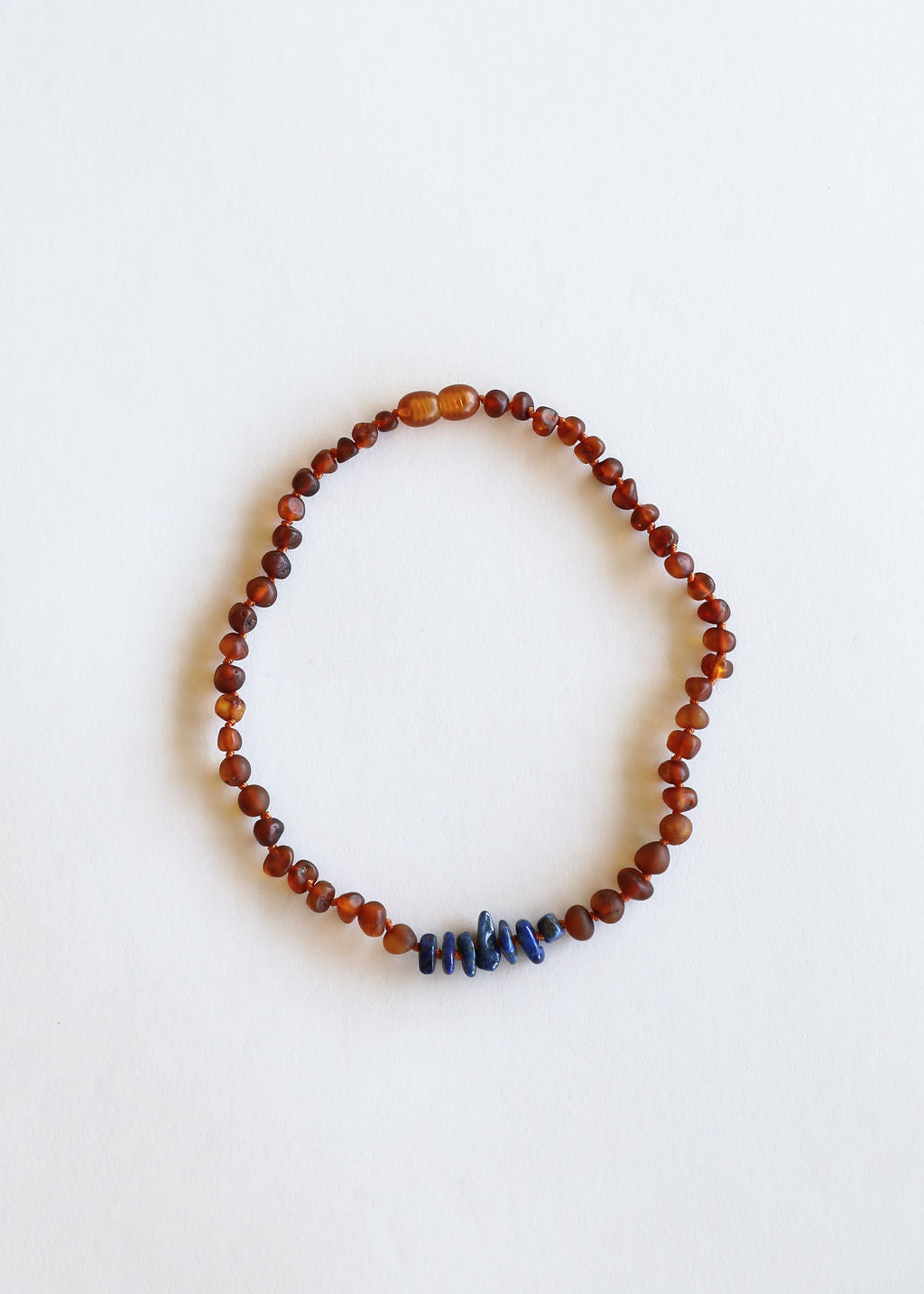 CanyonLeaf Raw Cognac Baltic Amber + Raw Lapis || Necklace