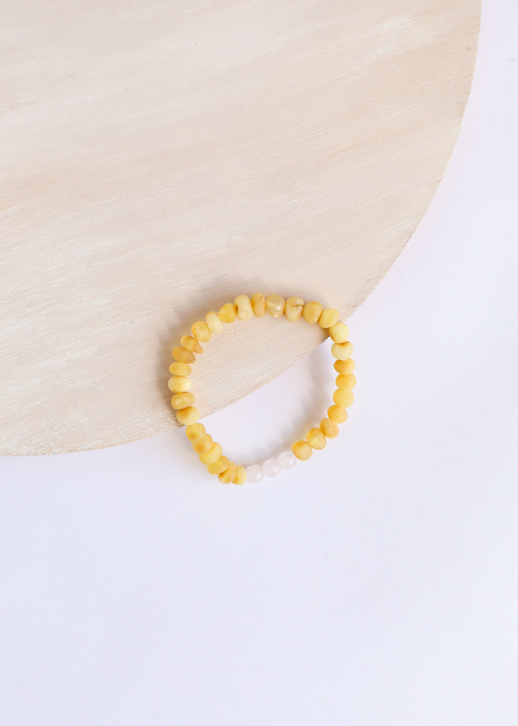 CanyonLeaf Raw Honey Baltic Amber + Rose Quartz || Adult Bracelet