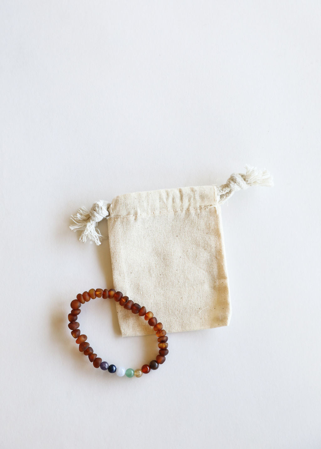CanyonLeaf Raw Cognac Baltic Amber + CHAKRA Crystals || Adult Bracelet