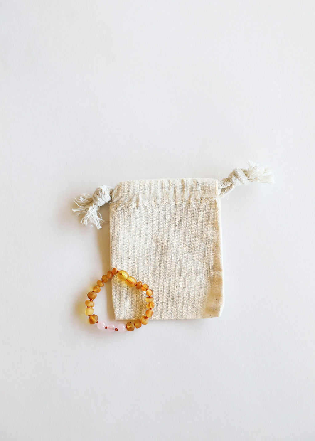 CanyonLeaf Raw Honey Baltic Amber + Rose Quartz || Anklet or Bracelet