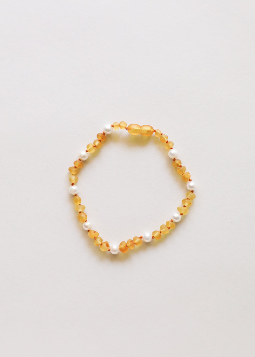 CanyonLeaf Raw Honey Baltic Amber + Pearl Halo || Anklet or Bracelet