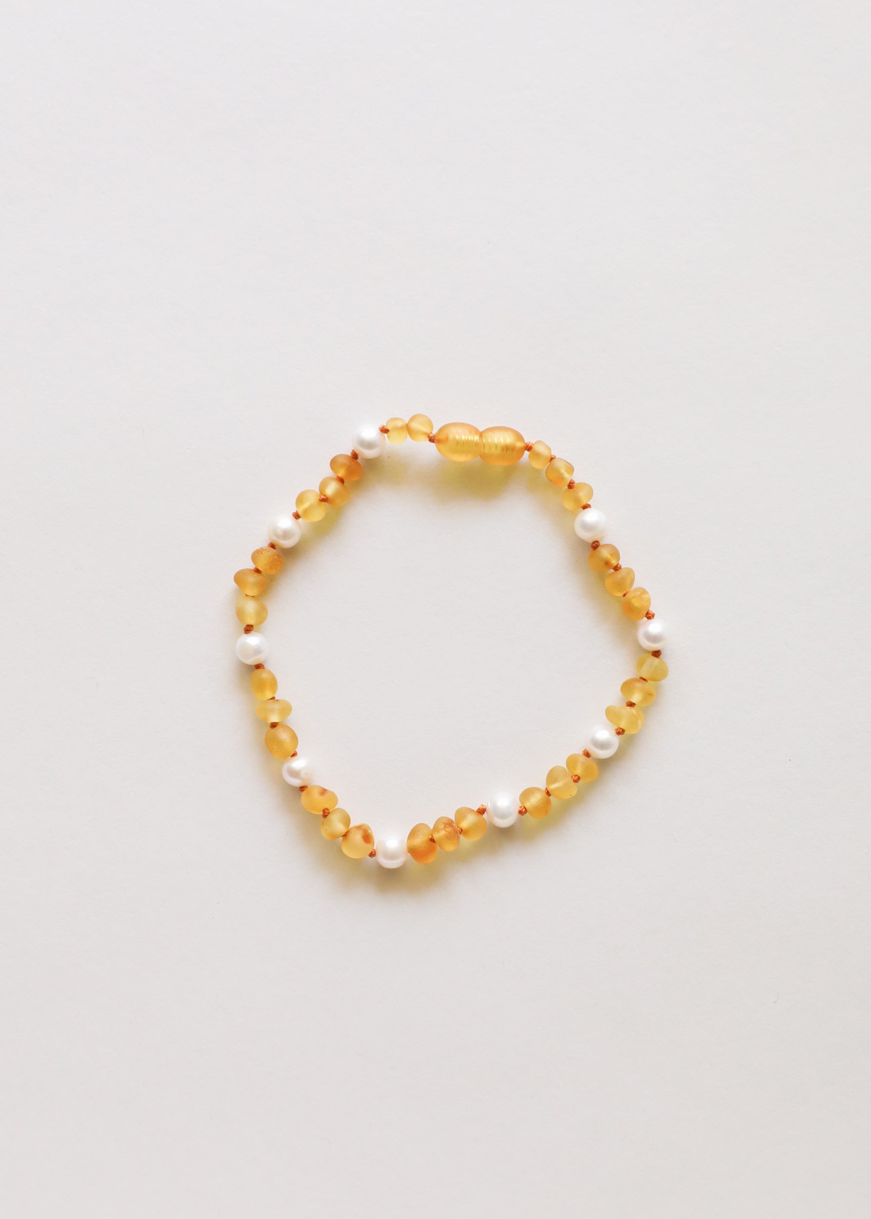 CanyonLeaf Raw Honey Baltic Amber + Pearl Halo || Anklet or Bracelet