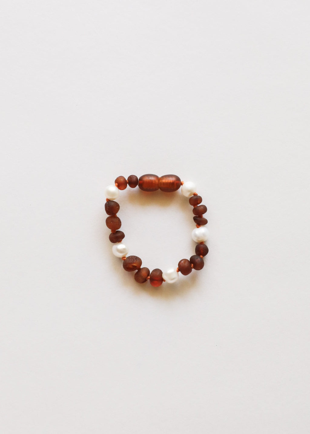 CanyonLeaf Raw Cognac Baltic Amber + Pearl Halo || Anklet or Bracelet
