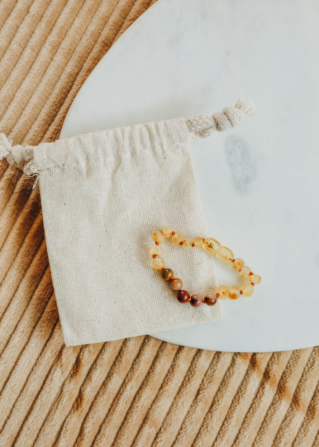 CanyonLeaf Raw Honey Baltic Amber + Mookaite Jasper || Anklet or Bracelet