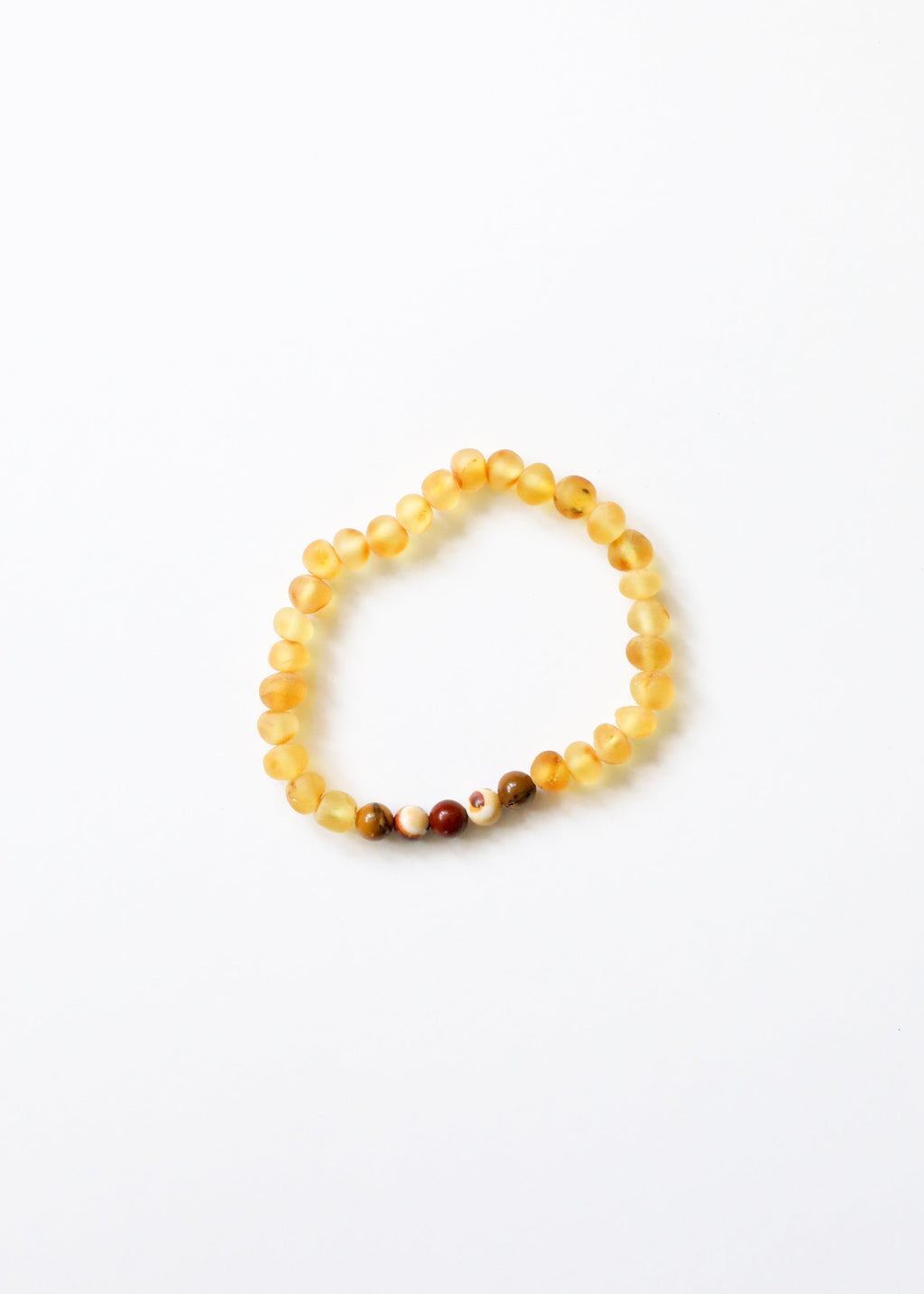 CanyonLeaf Raw Honey Baltic Amber + Mookaite Jasper || Adult Bracelet