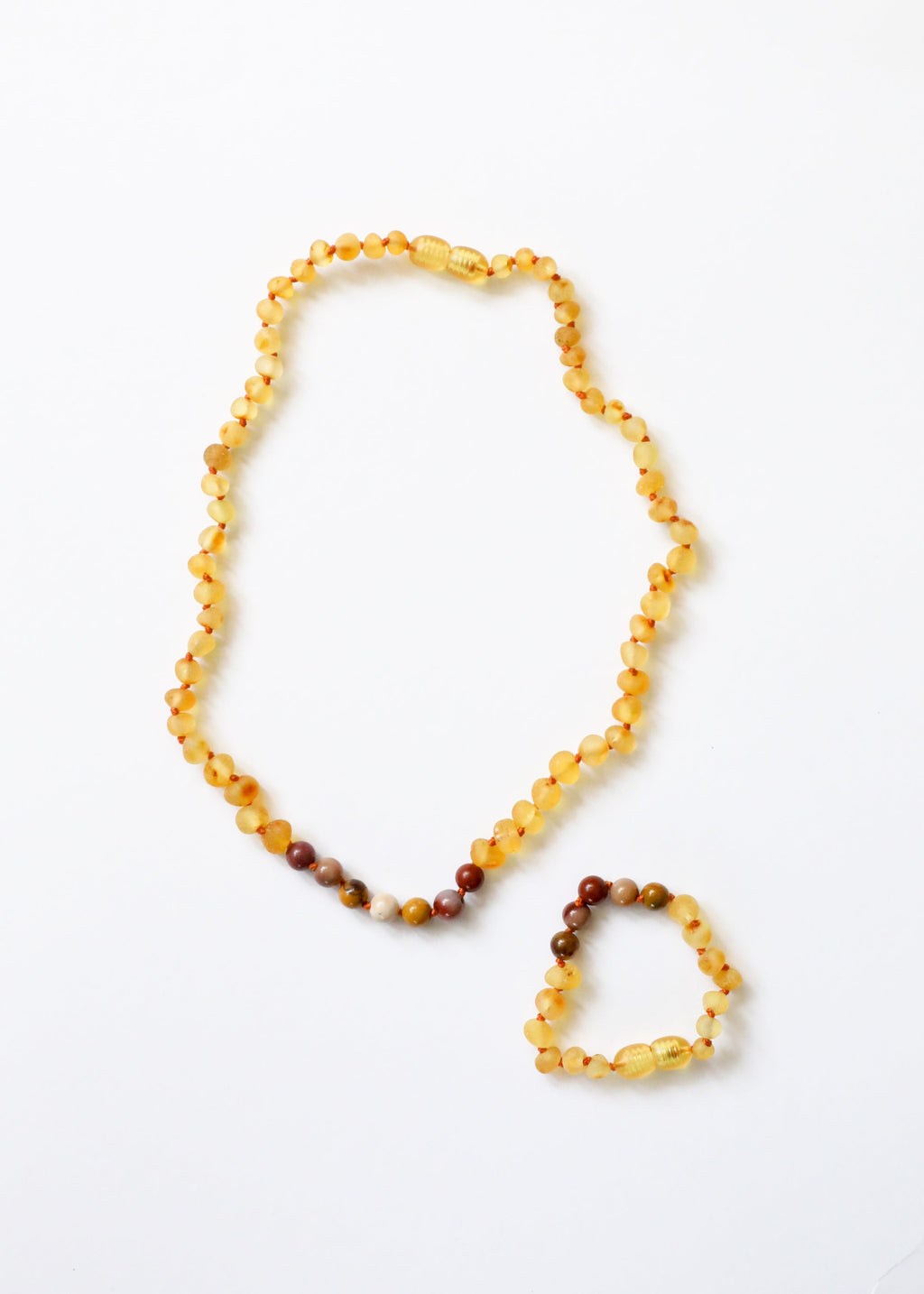 CanyonLake Raw Honey Baltic Amber + Mookaite Jasper || Necklace
