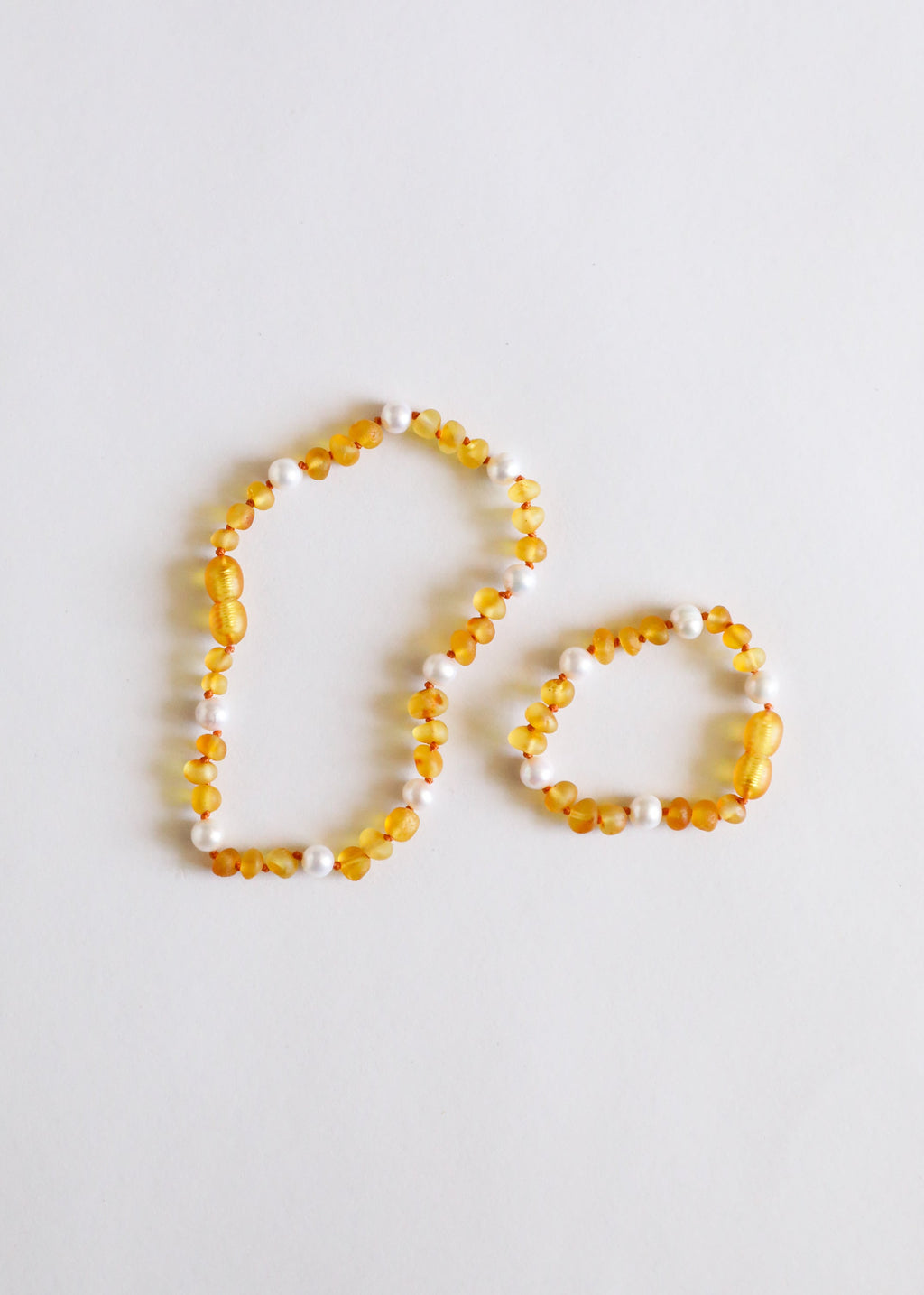 CanyonLeaf Raw Honey Baltic Amber + Pearl Halo || Anklet or Bracelet