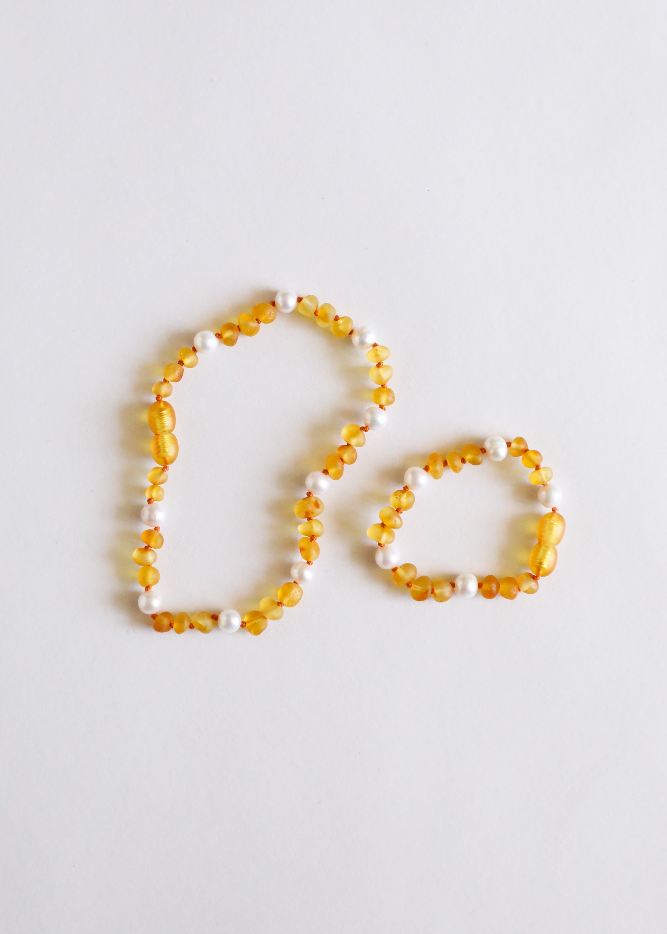 CanyonLeaf Raw Honey Baltic Amber + Pearl Halo || Anklet or Bracelet