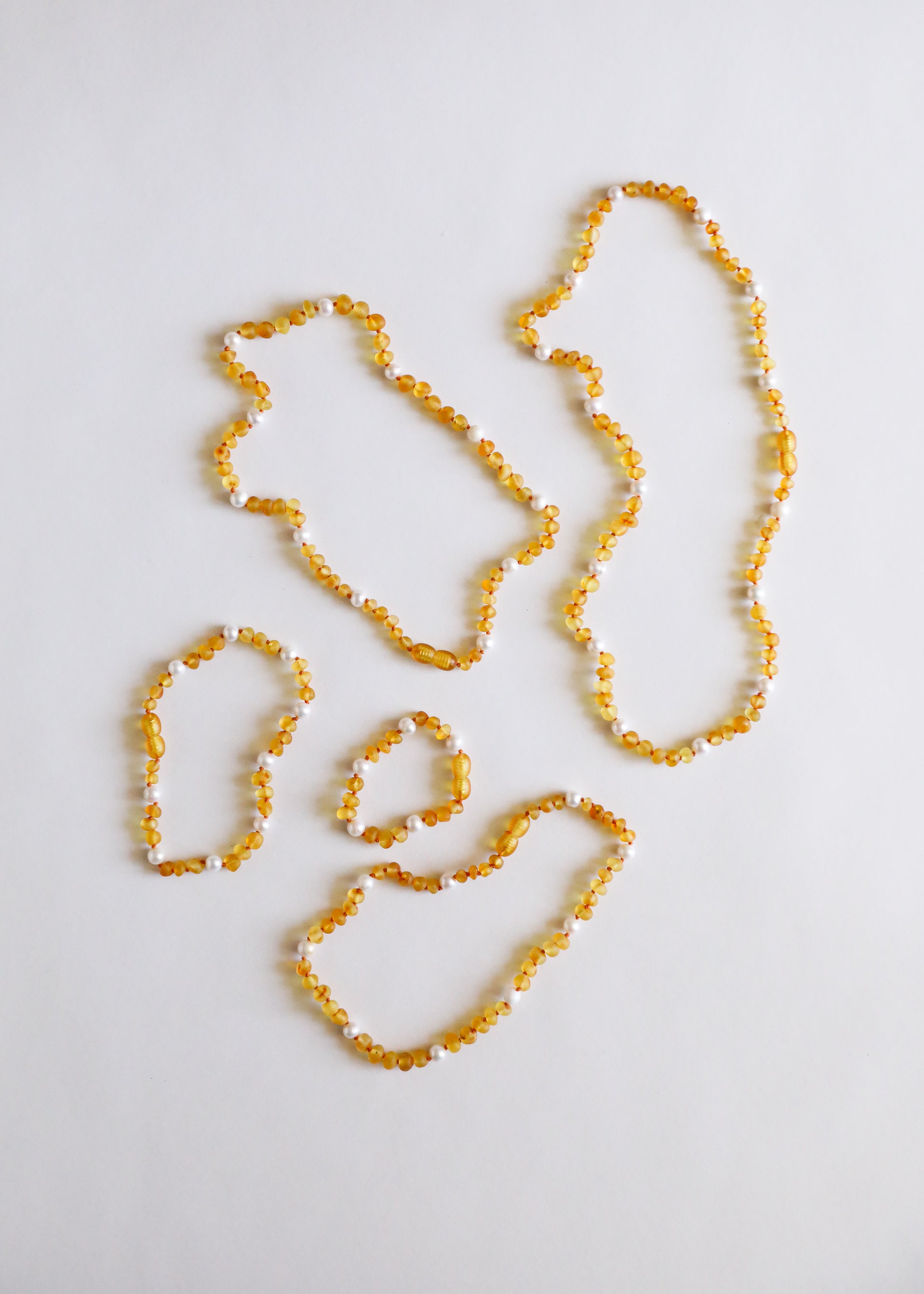 CanyonLeaf Raw Honey Baltic Amber + Pearl Halo || Necklace