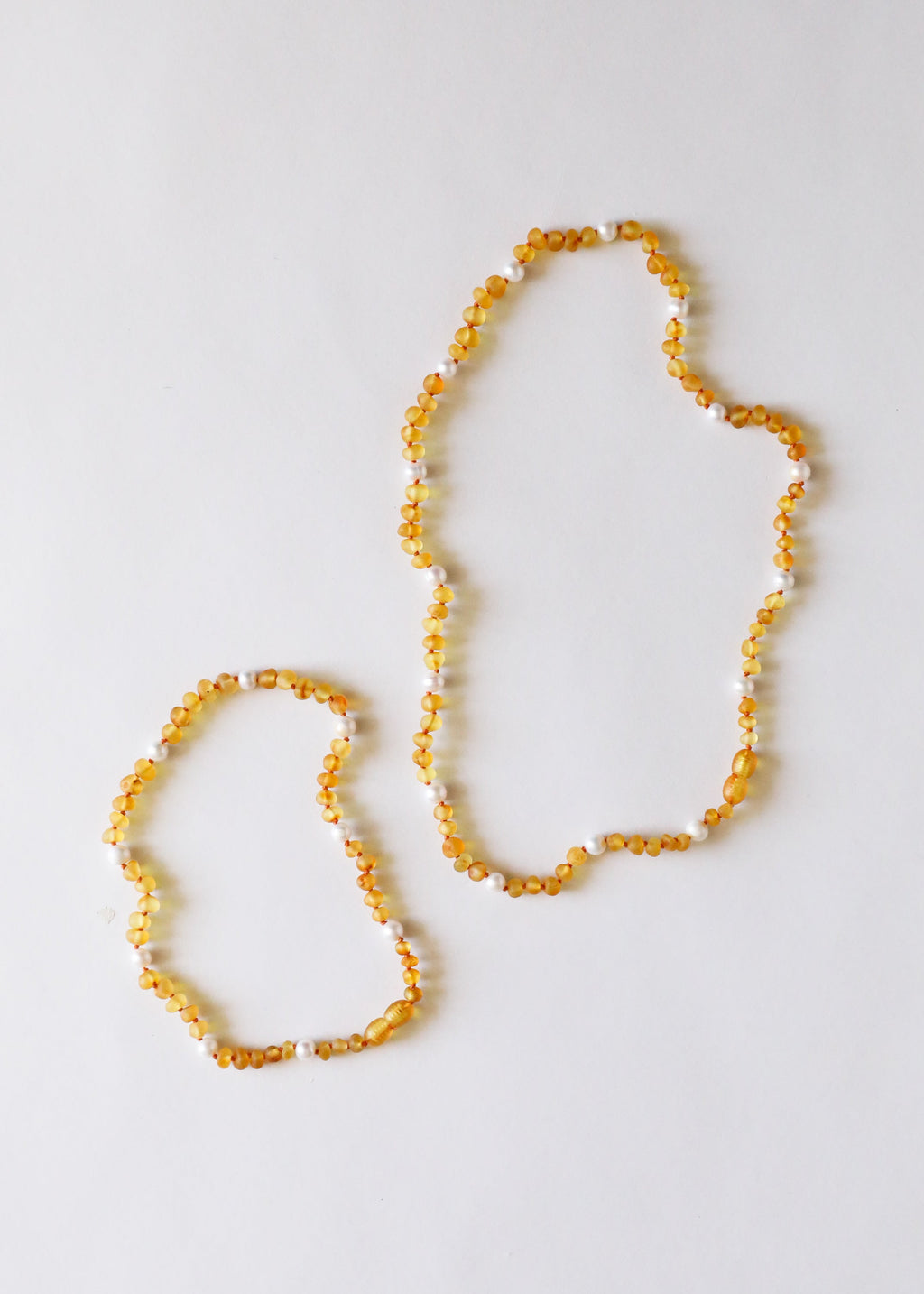 CanyonLeaf Raw Honey Baltic Amber + Pearl Halo || Necklace