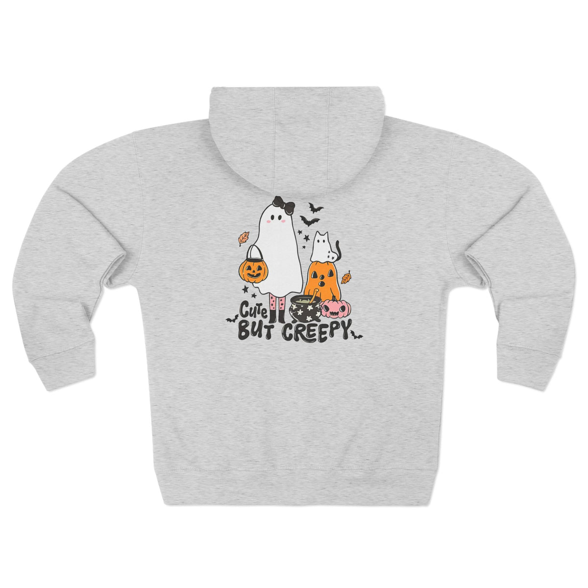 Halloqueen — Cute But Creepy Halloween Zip-Up Women's Grey Hoodie - WIld'n'Free Exclusive!