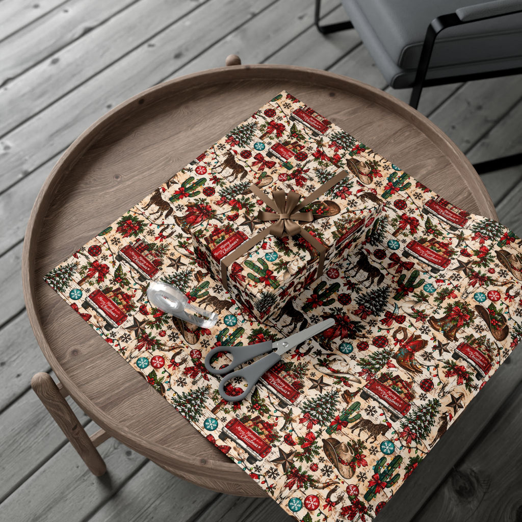 Pick-up Trucks & Horses Christmas Wrapping Paper - WIld'n'Free American Exclusive!