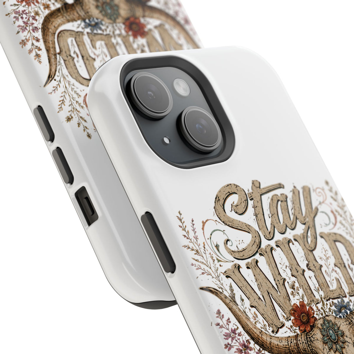 Stay Wild Phone Case — Boho Skull Floral Magnetic Impact-Resistant Case -Wild'n'Free American Exclusive!