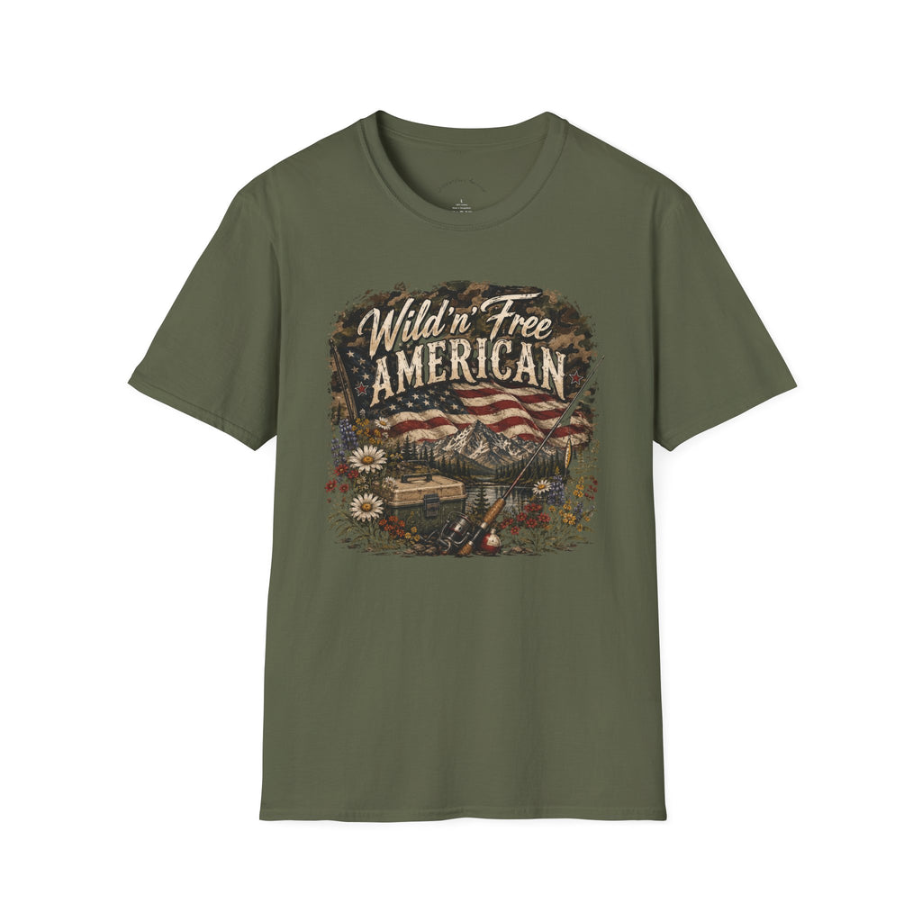Wild 'n' Free American Exclusive T-Shirt — Vintage Flag Graphic Tee