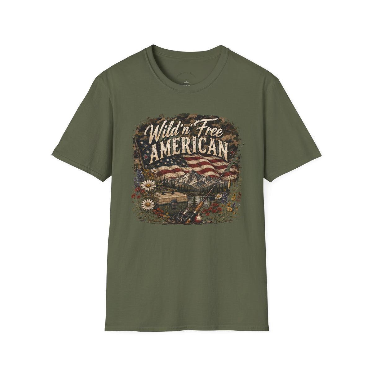 Wild 'n' Free American Exclusive T-Shirt — Vintage Flag Graphic Tee