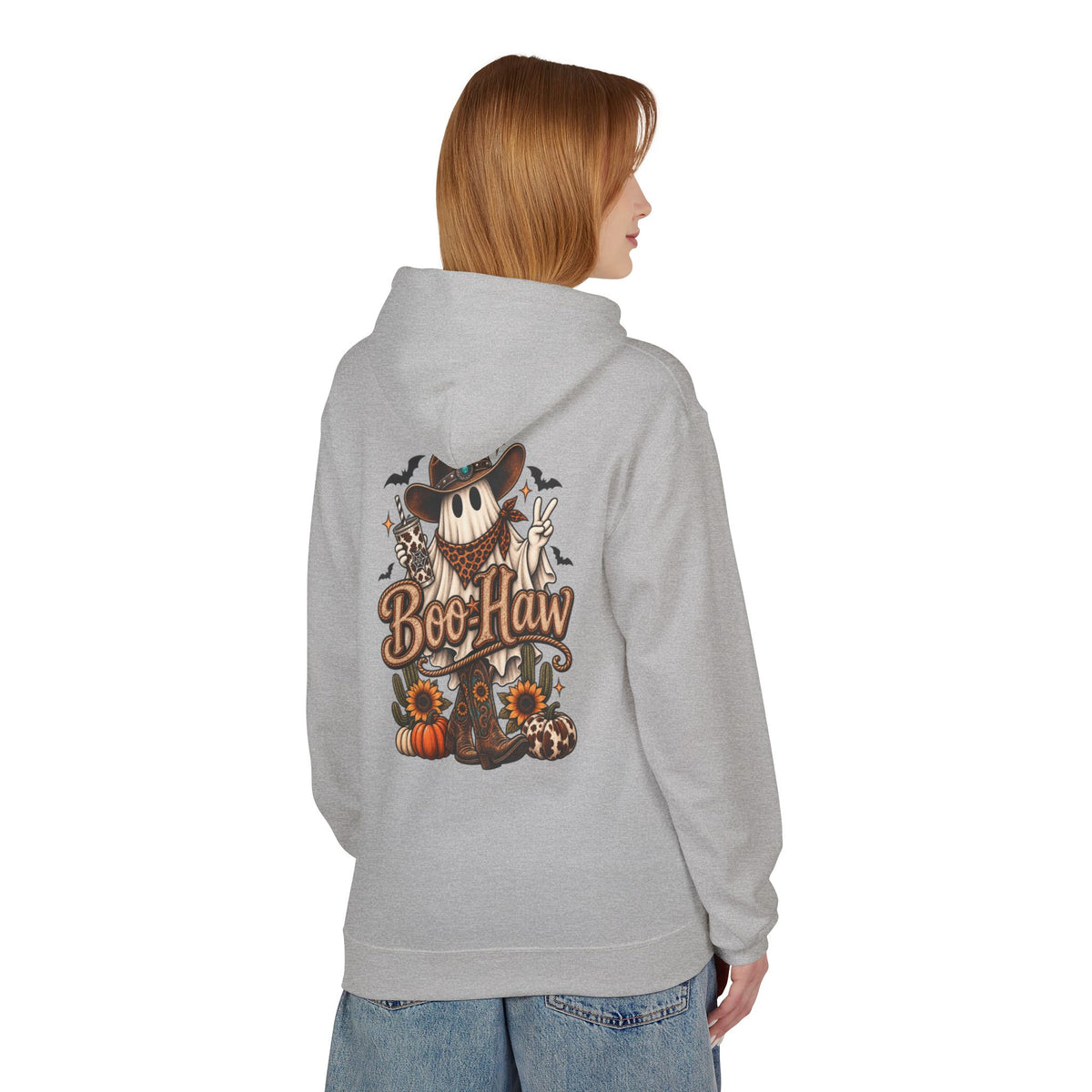 Boo-Haw Halloween Hoodie — Cowgirl Scarecrow Pumpkin Fall Pullover - Wild'n'Free Exclusive!