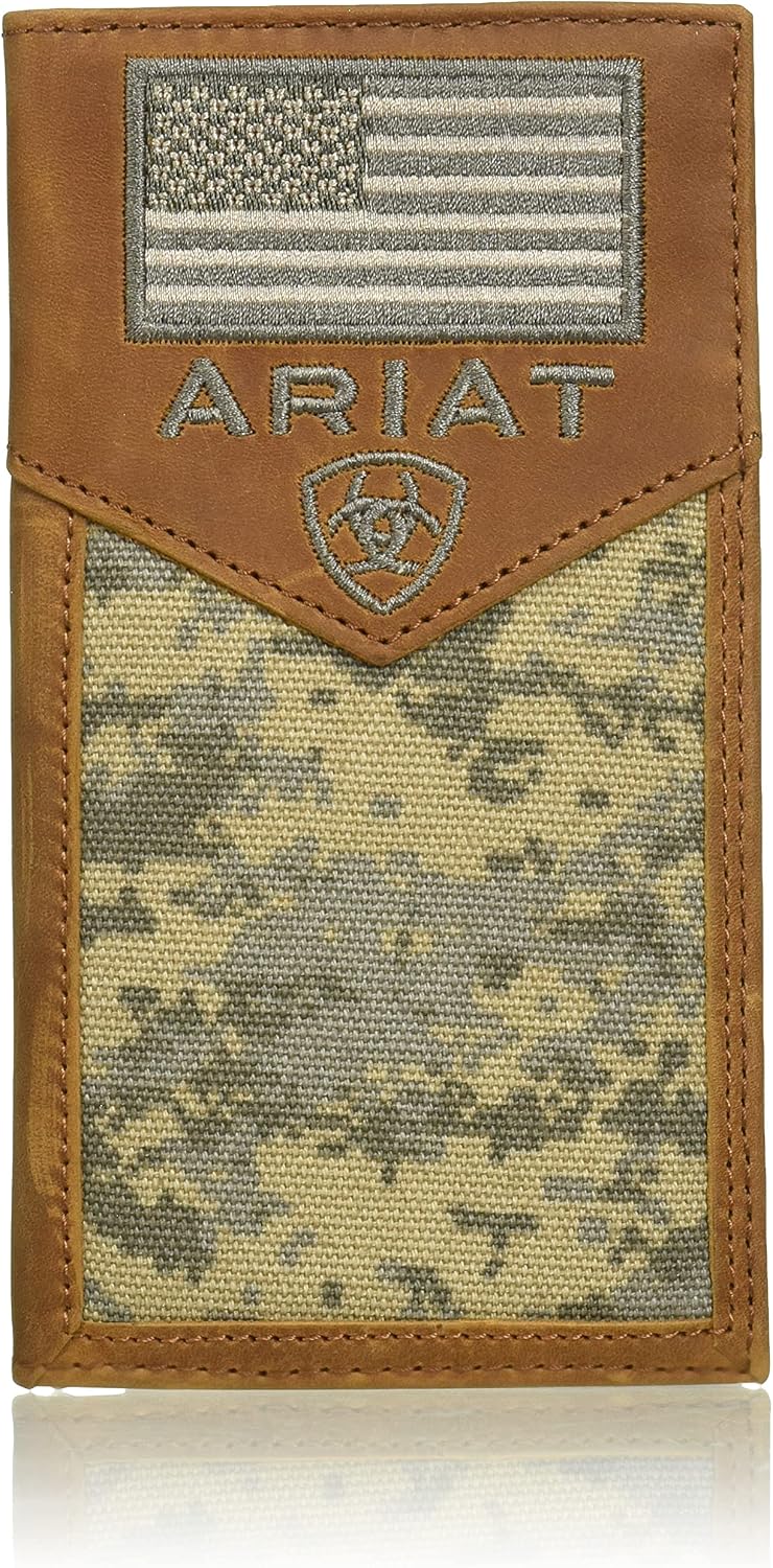 Ariat Camo USA Flag (Green) - Men's Rodeo Wallet