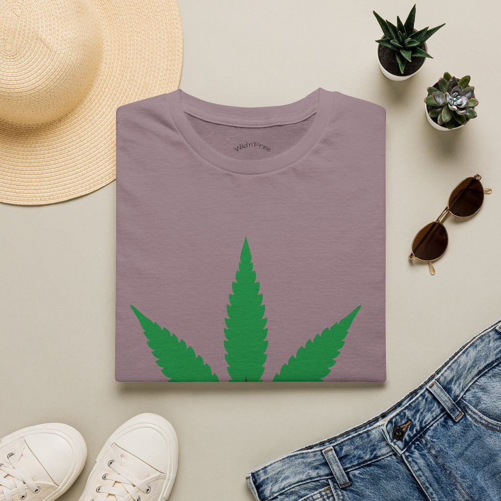 Wild'n'Free Cannabis Leaf T-Shirt – "It's Organic" Graphic Tee