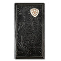Ariat Floral Embosed Sheild (Black) - Mens Rodeo Wallet