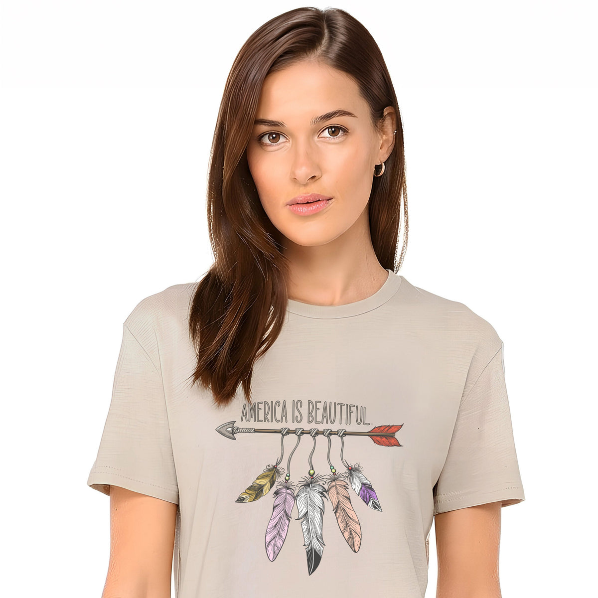 Arrow & Feathers Womens Graphic T-shirt America The Beautiful®