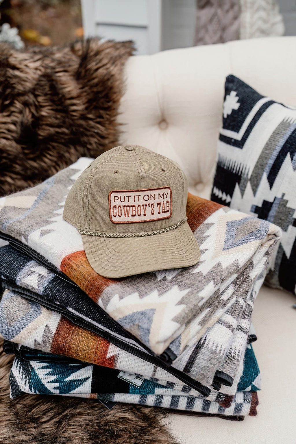 Put it on my Cowboys Tab - Embroidered Patch on Corduroy Hat