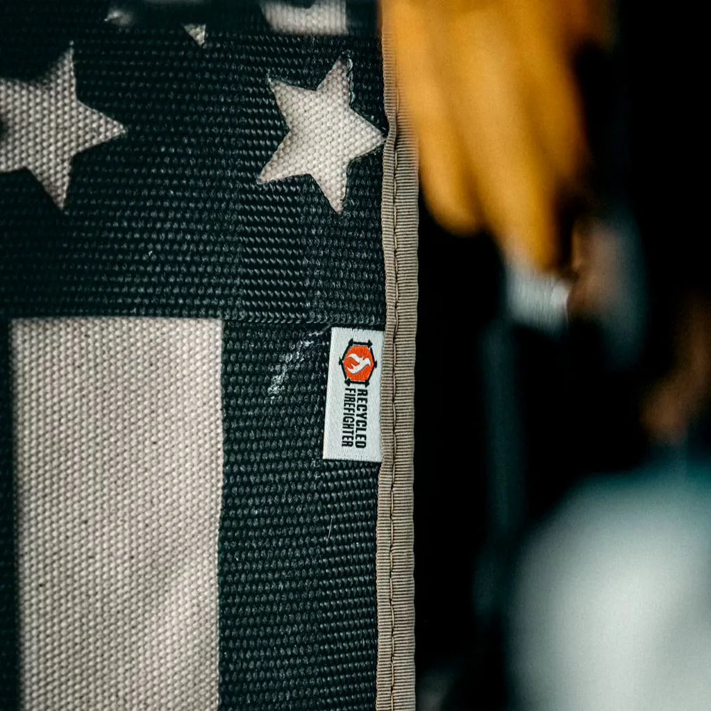 Recycled Firefighter American Flag - Fire Hose - Thin Red Line